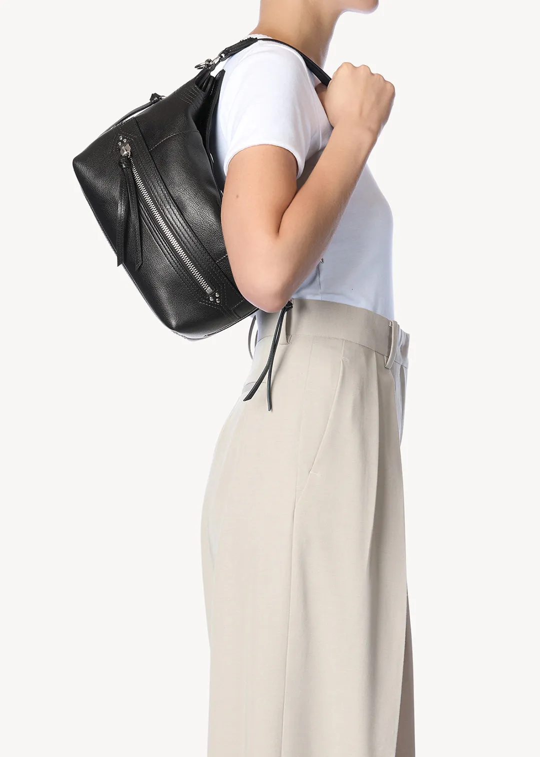 Sac Lucky Hobo Buffle Noir Silver sold by Jerome Dreyfuss product image thumbnail 2