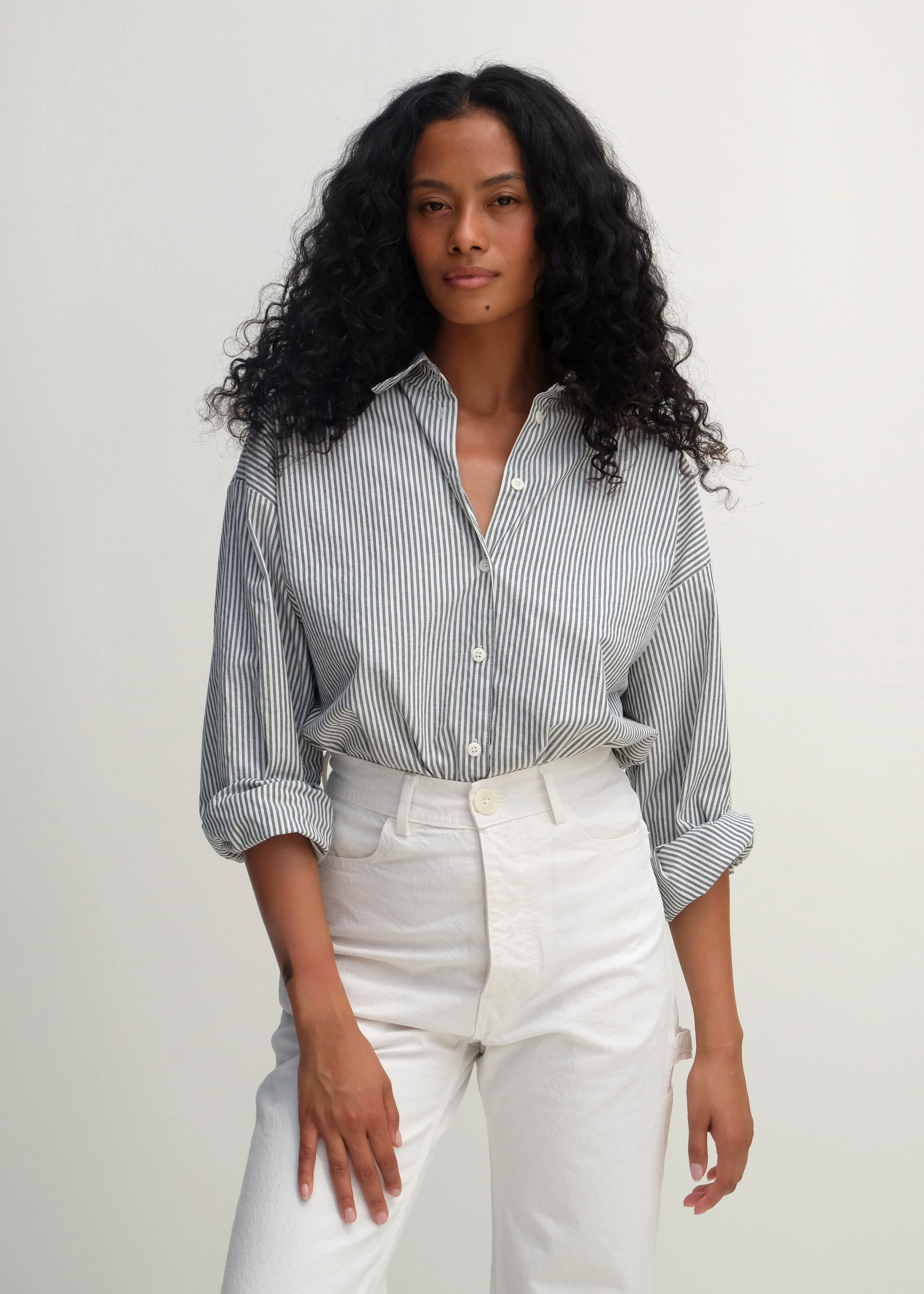 Alberta Shirt - Slate Pinstripe sold by Jesse Kamm product image thumbnail 3