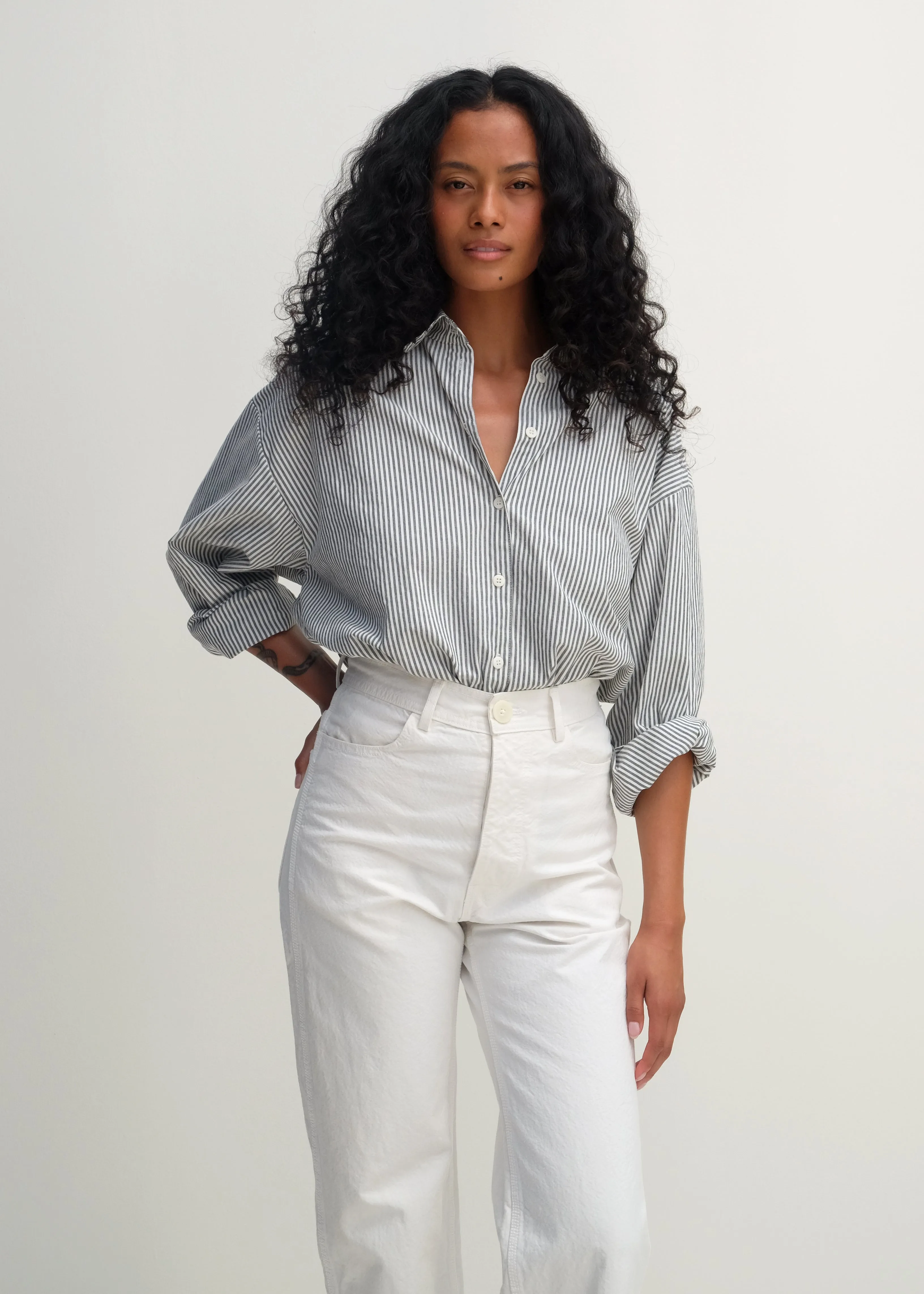 Alberta Shirt - Slate Pinstripe sold by Jesse Kamm product image thumbnail 2