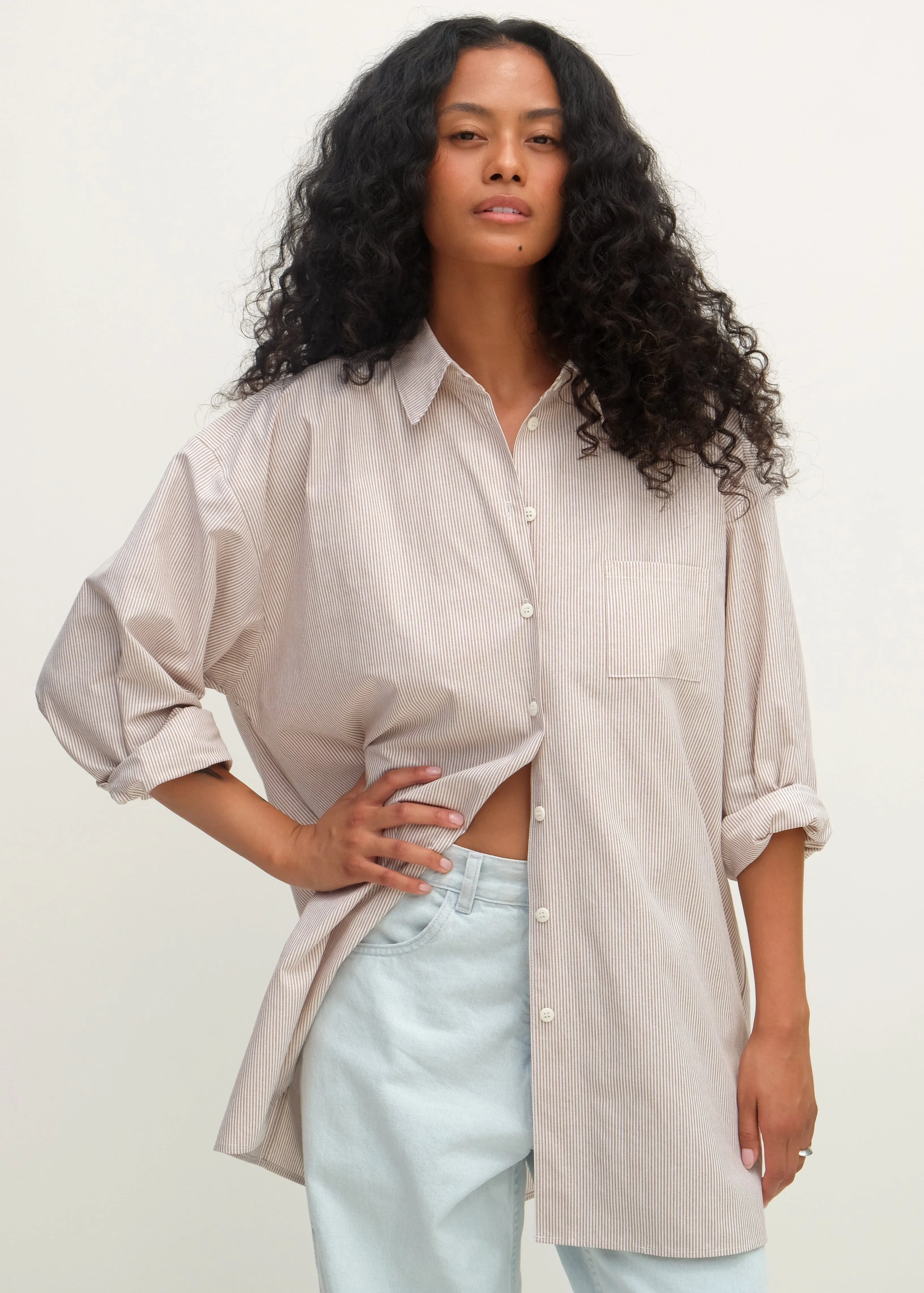 Painter Shirt - Superfine Sand Stripe sold by Jesse Kamm product image thumbnail 5