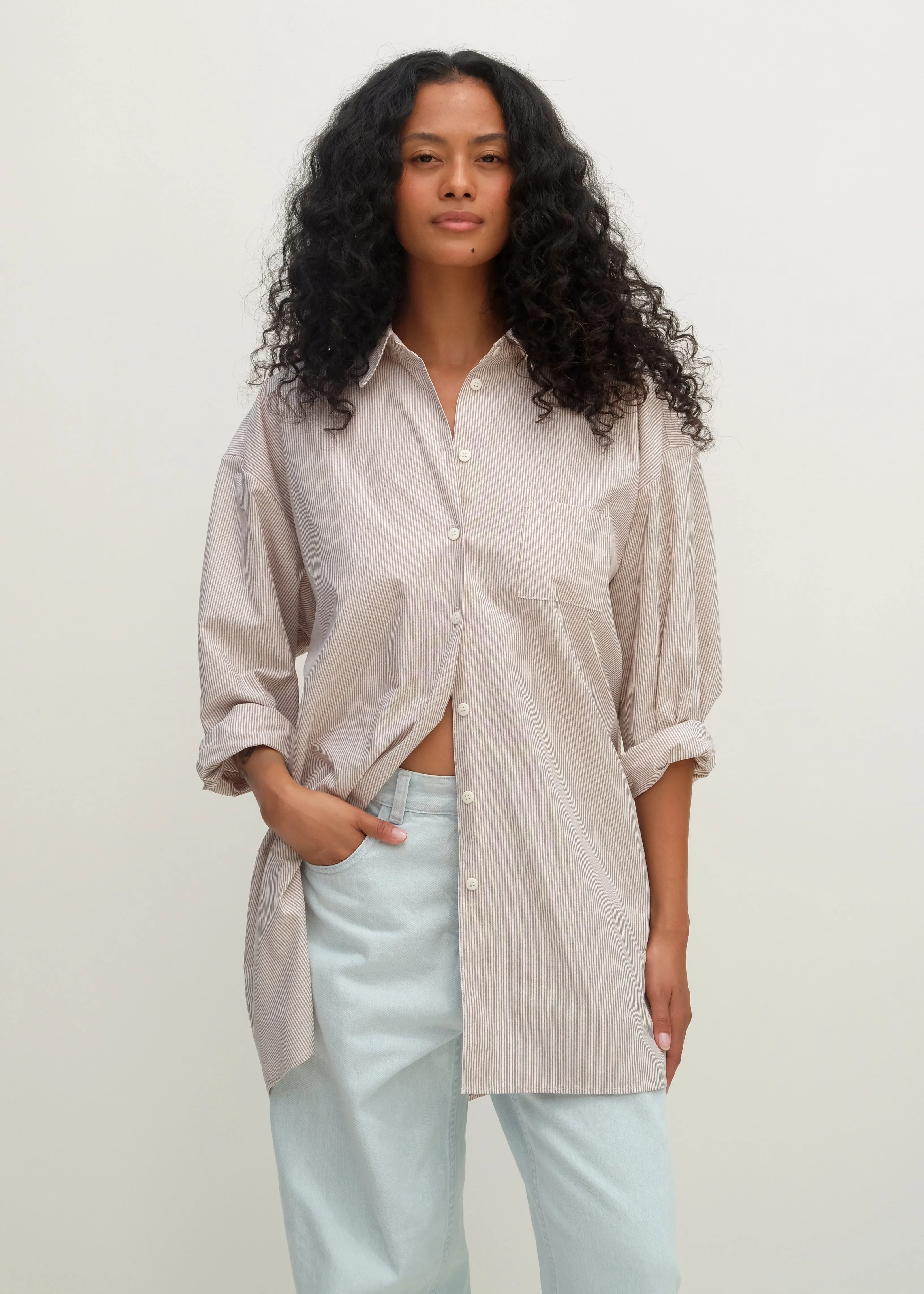 Painter Shirt - Superfine Sand Stripe sold by Jesse Kamm product image thumbnail 2