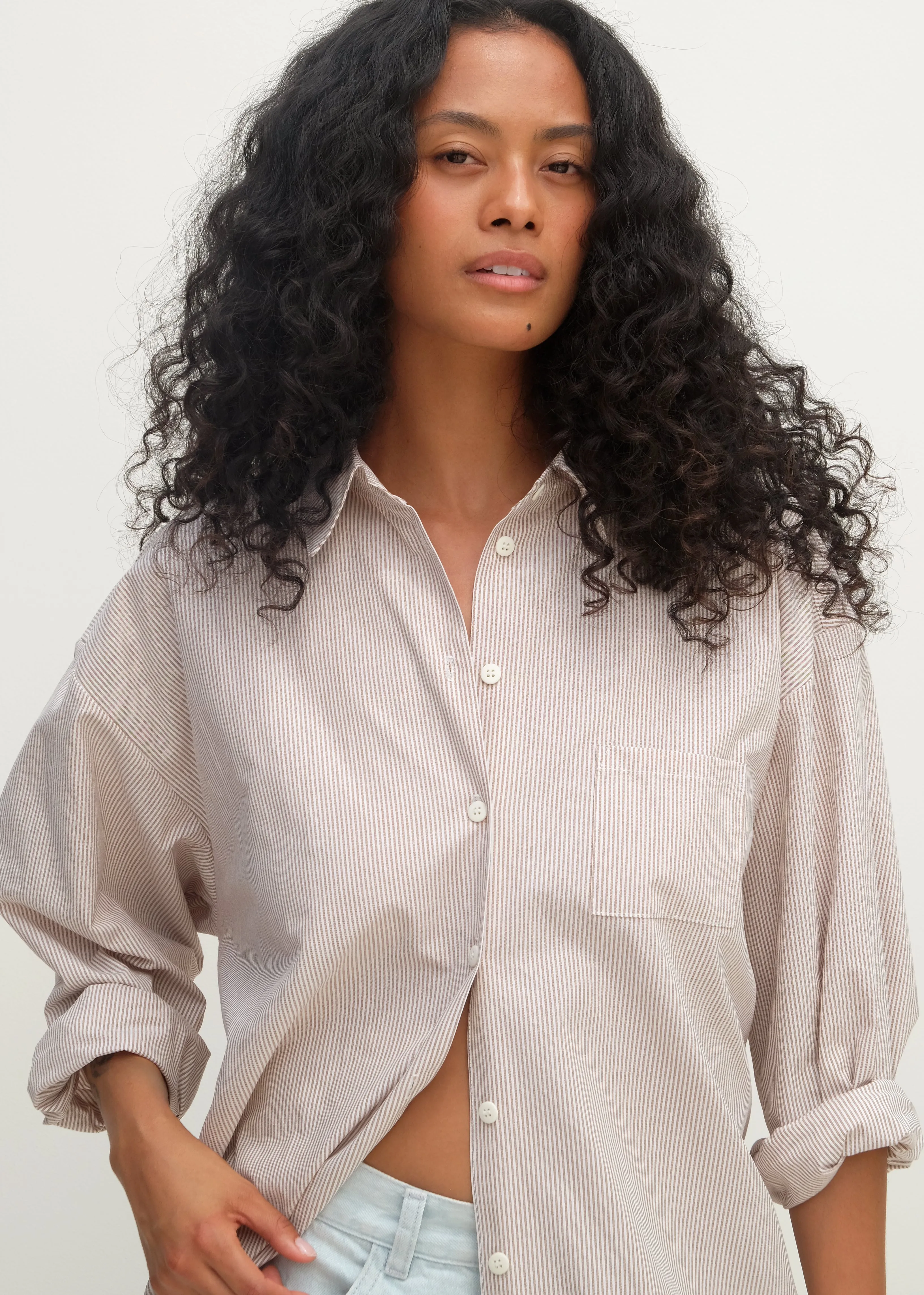 Painter Shirt - Superfine Sand Stripe sold by Jesse Kamm product image thumbnail 3