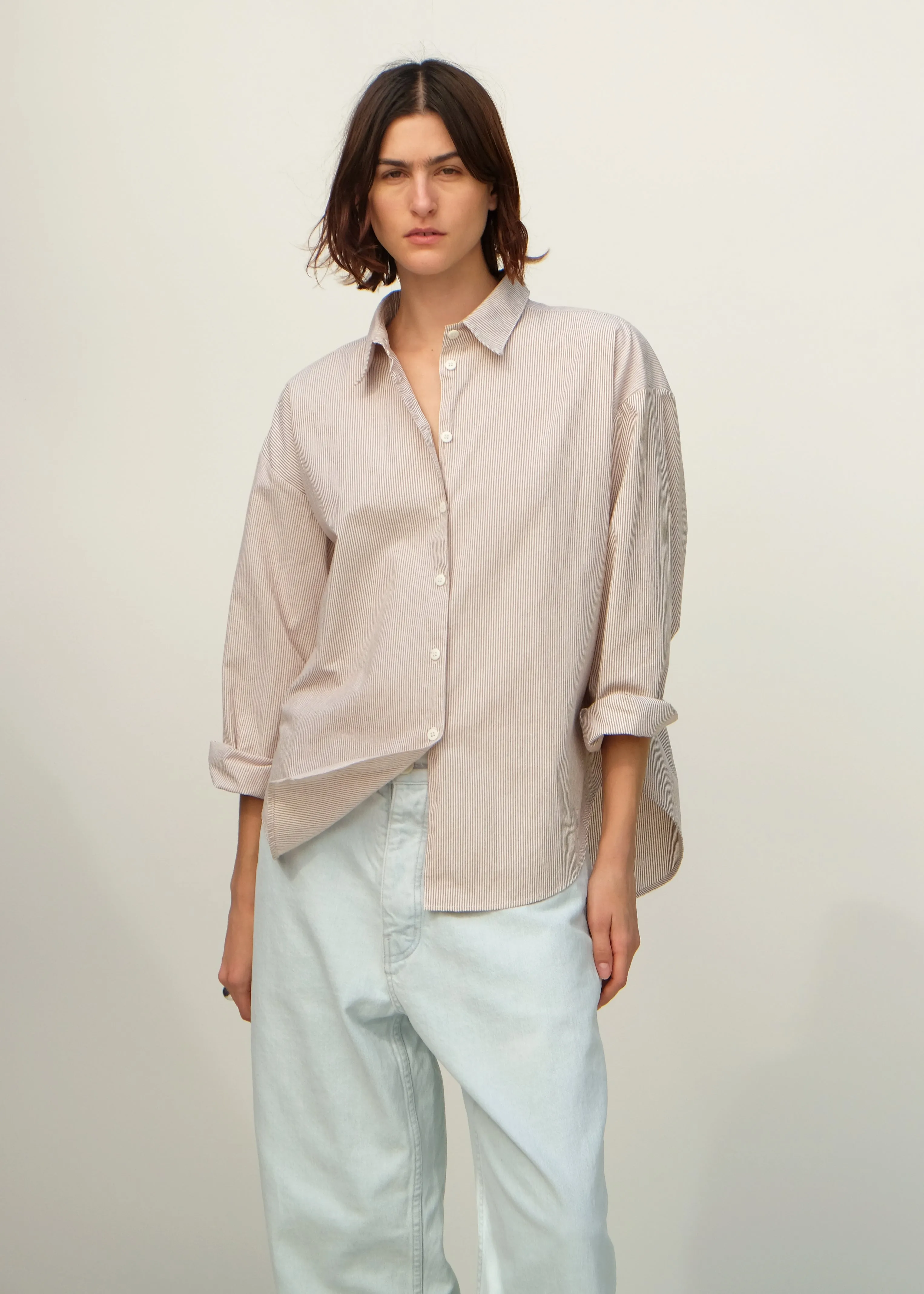 Alberta Shirt - Superfine Sand Stripe sold by Jesse Kamm product image thumbnail 5