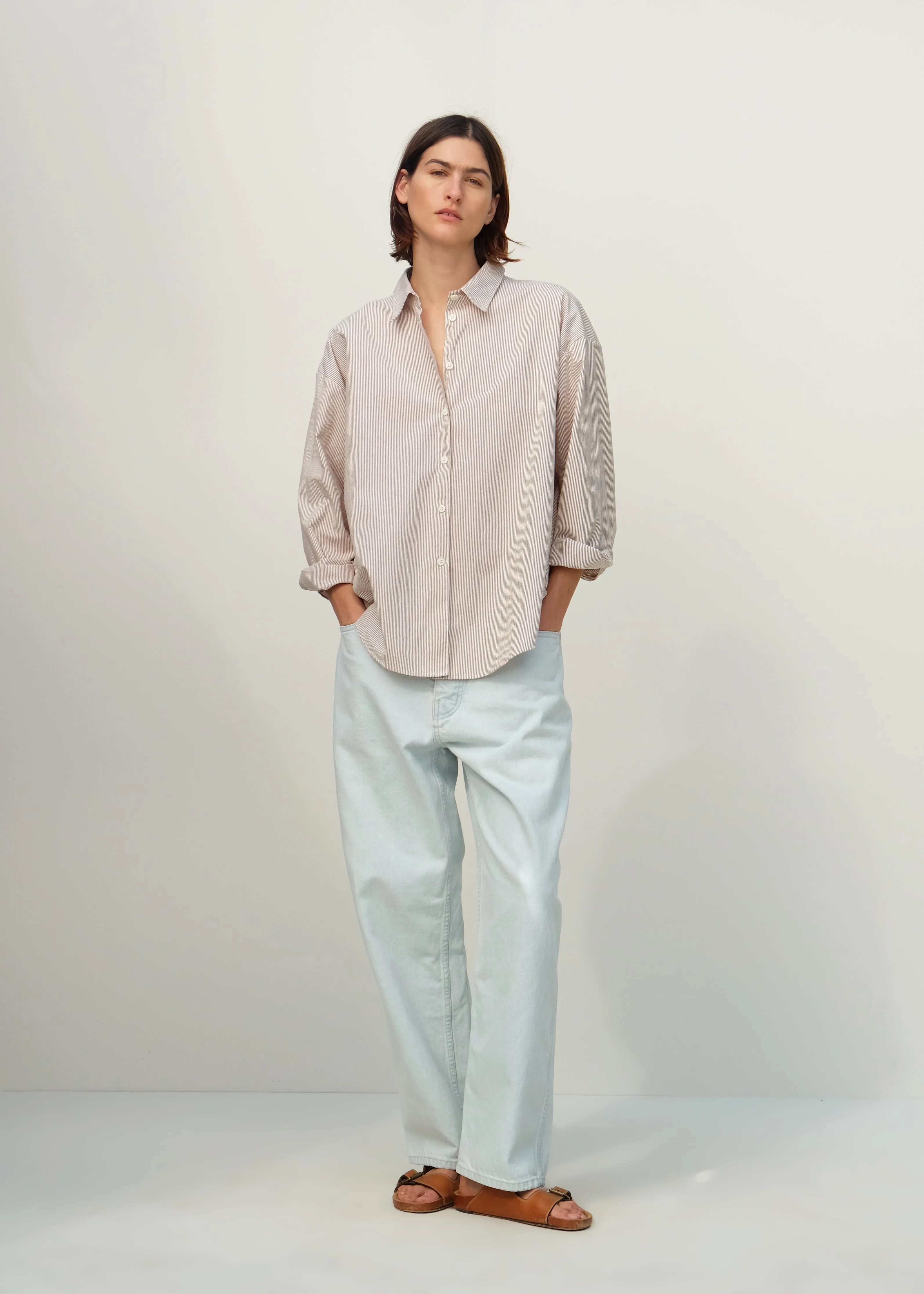 Alberta Shirt - Superfine Sand Stripe sold by Jesse Kamm product image thumbnail 3