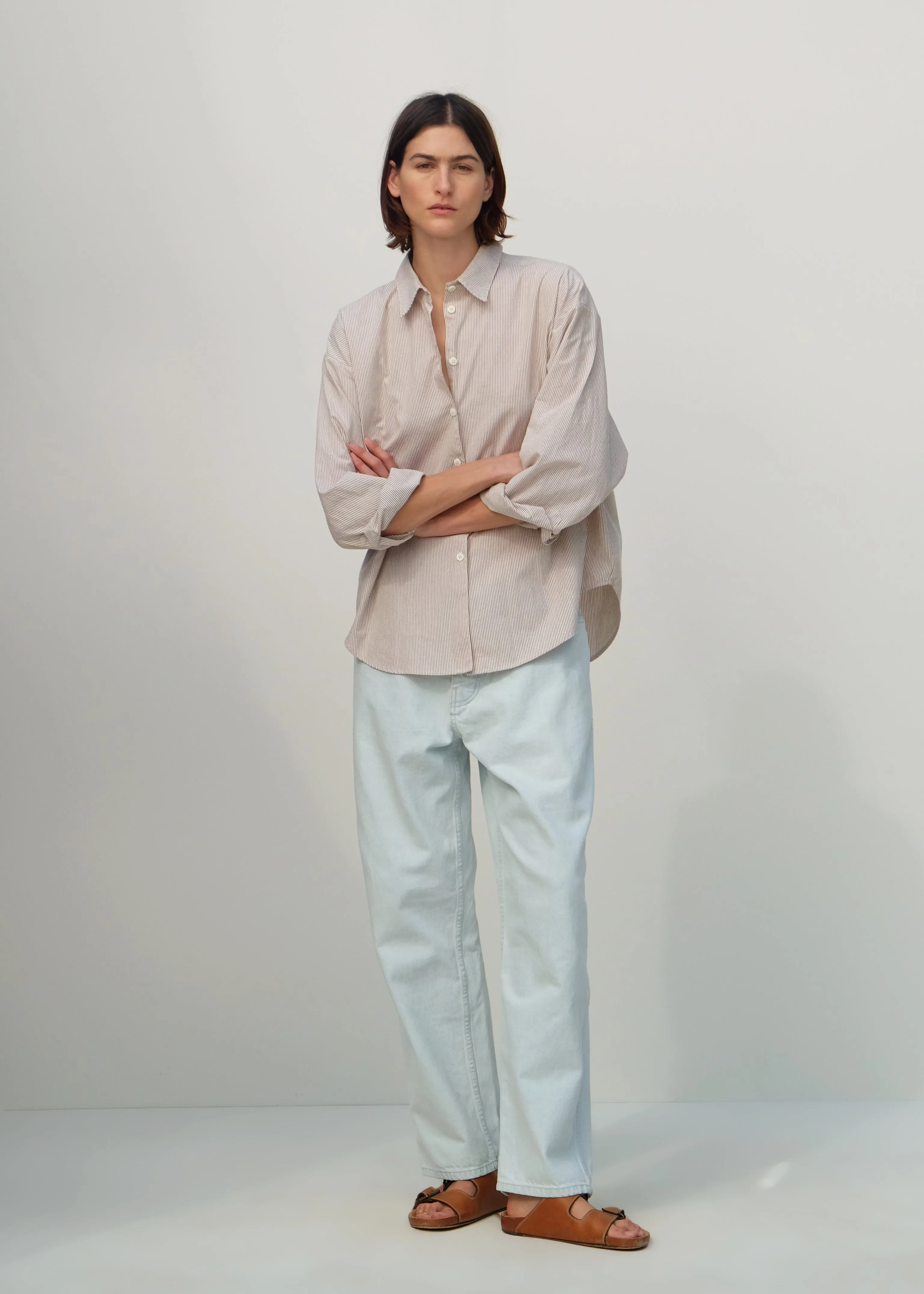 Alberta Shirt - Superfine Sand Stripe sold by Jesse Kamm product image thumbnail 4