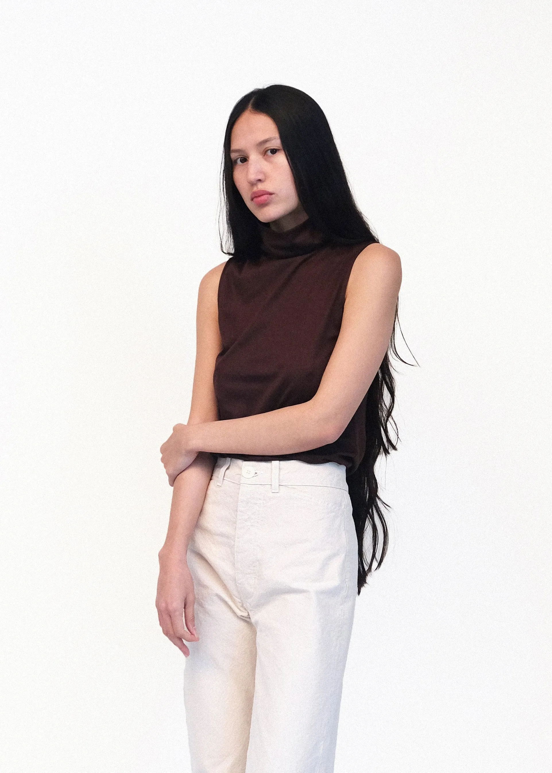 Sleeveless Turtleneck - Raisin sold by Jesse Kamm product image thumbnail 3