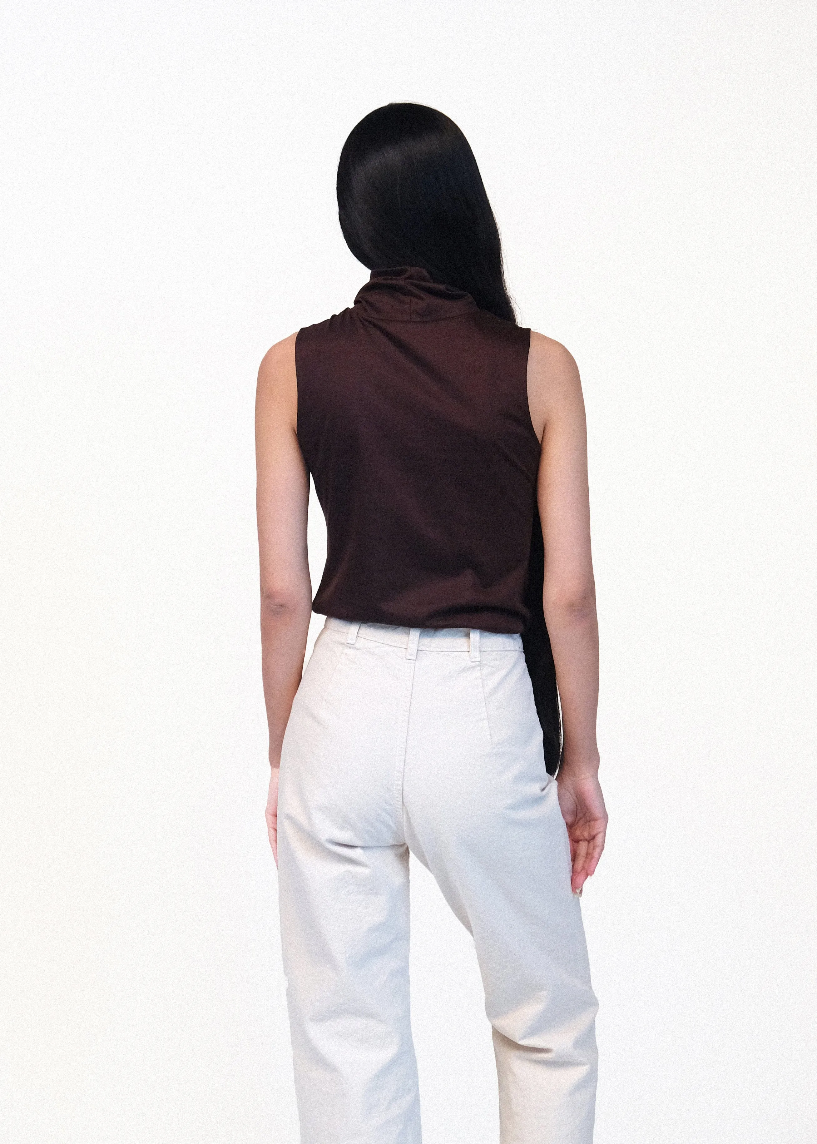 Sleeveless Turtleneck - Raisin sold by Jesse Kamm product image thumbnail 4