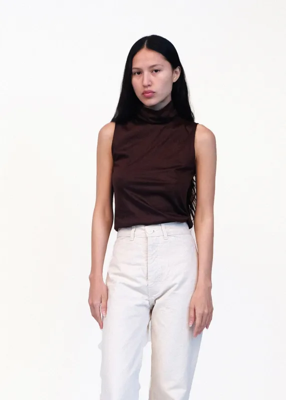 Sleeveless Turtleneck - Raisin sold by Jesse Kamm