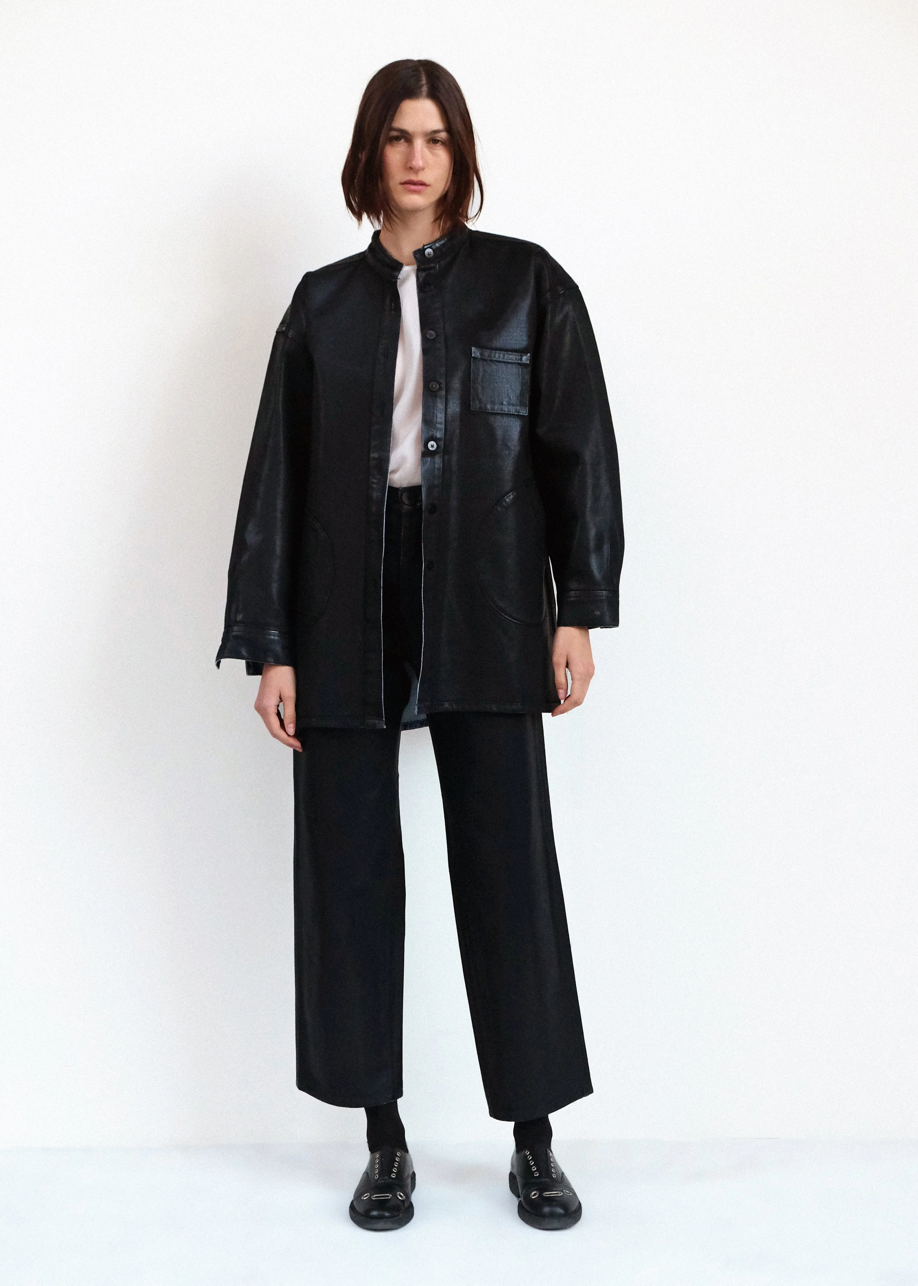 Band Collar Okuda Jacket - Black Lacquer sold by Jesse Kamm product image thumbnail 2