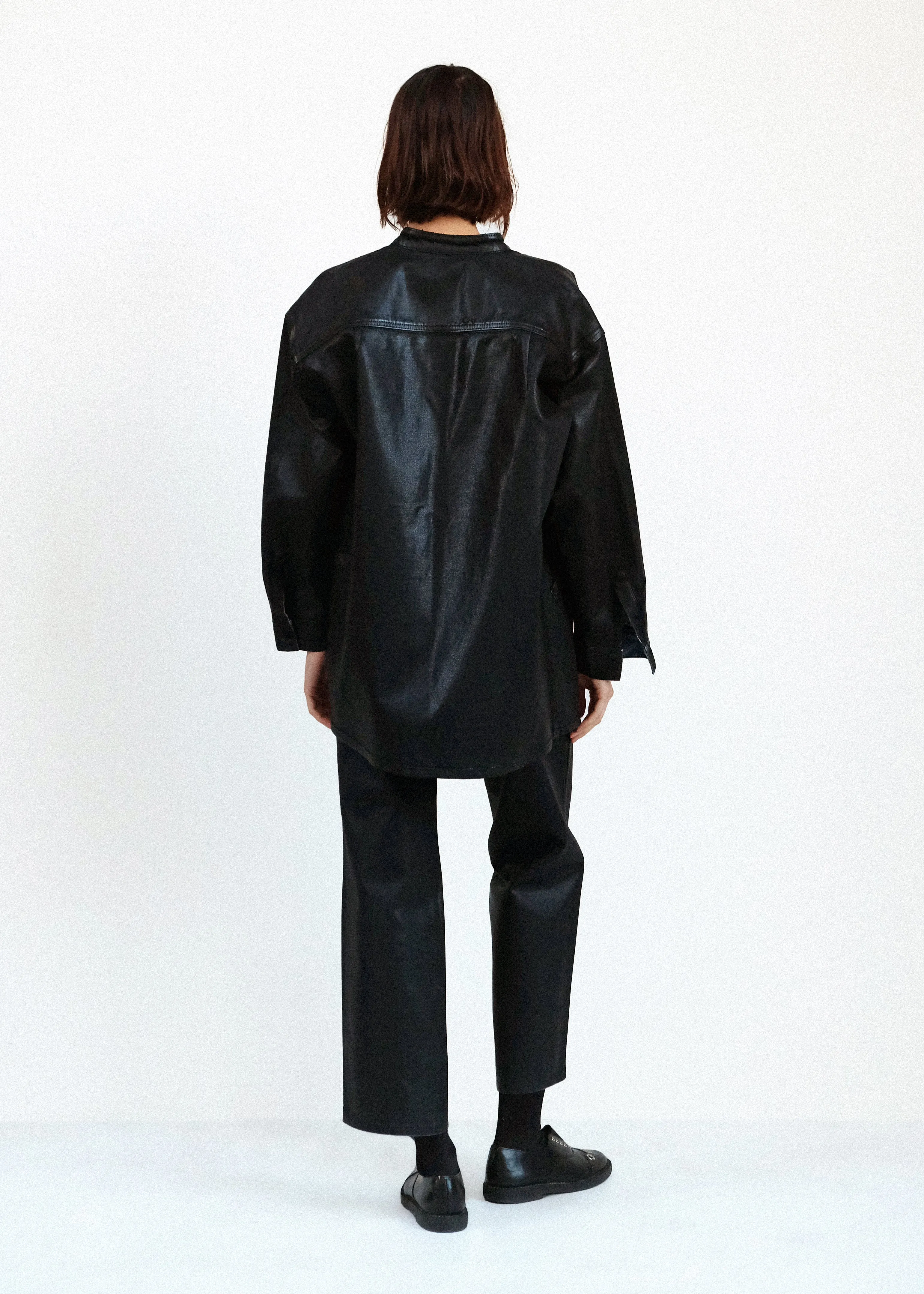 Band Collar Okuda Jacket - Black Lacquer sold by Jesse Kamm product image thumbnail 5