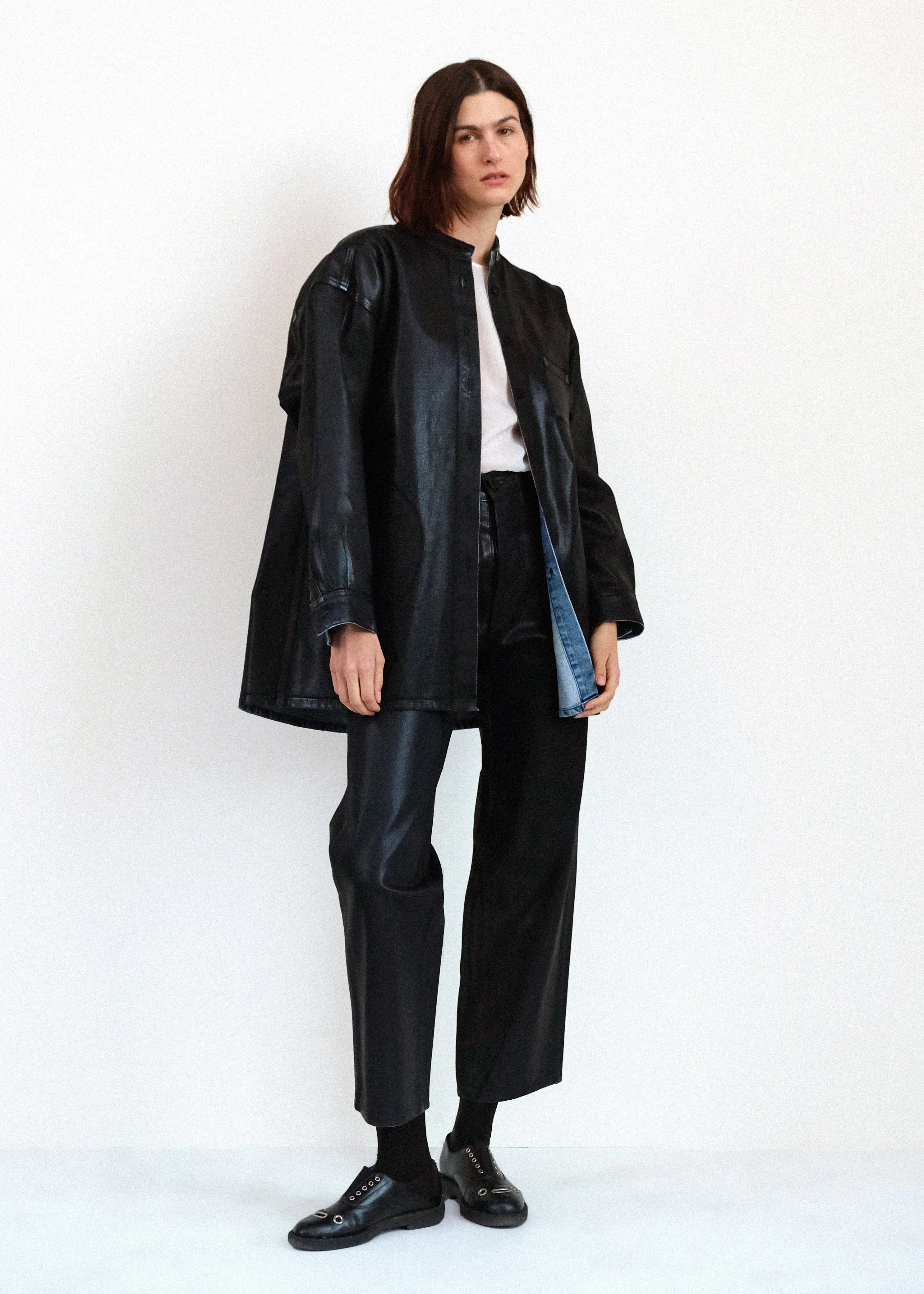 Band Collar Okuda Jacket - Black Lacquer sold by Jesse Kamm product image thumbnail 4