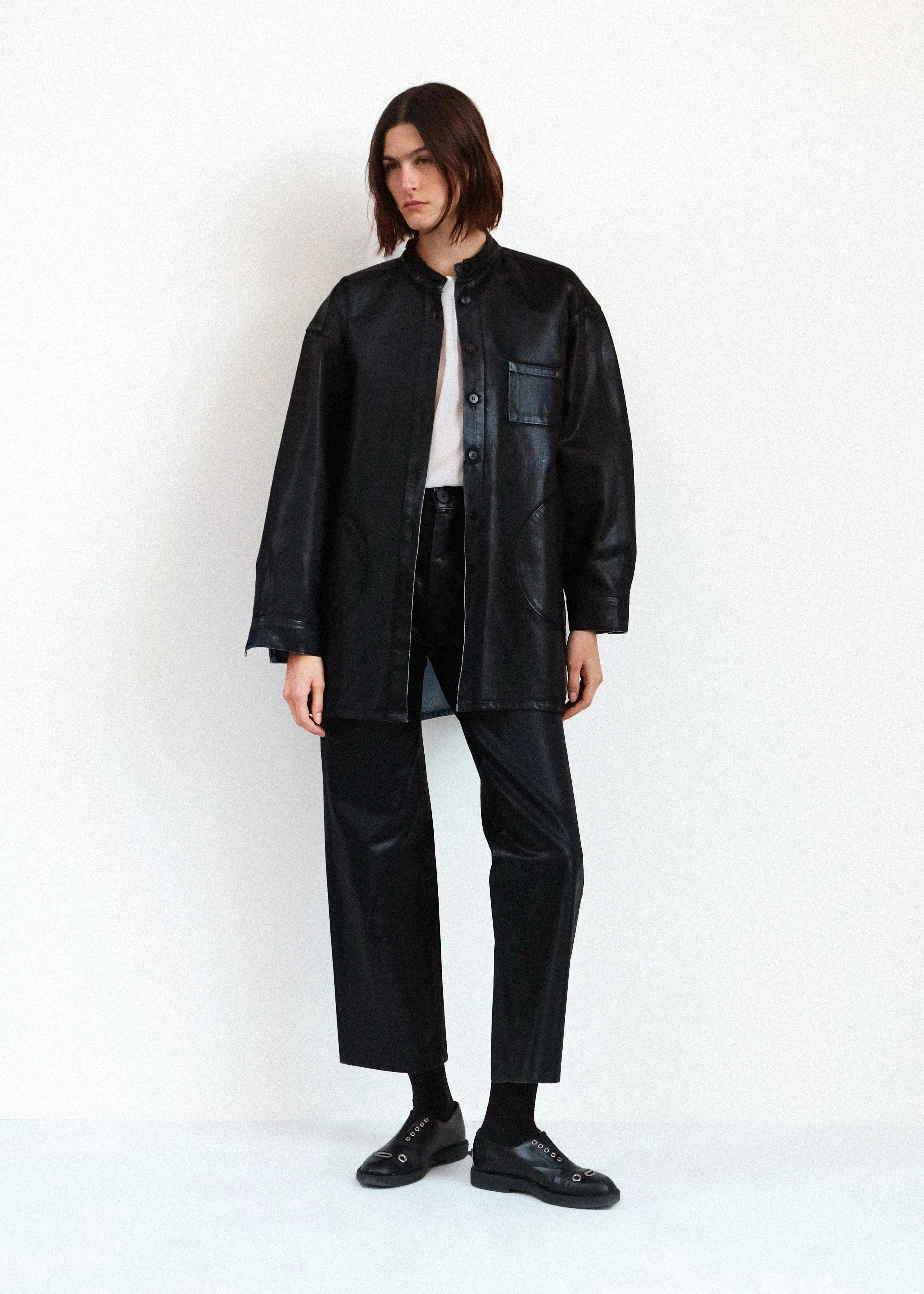 Band Collar Okuda Jacket - Black Lacquer sold by Jesse Kamm product image thumbnail 3