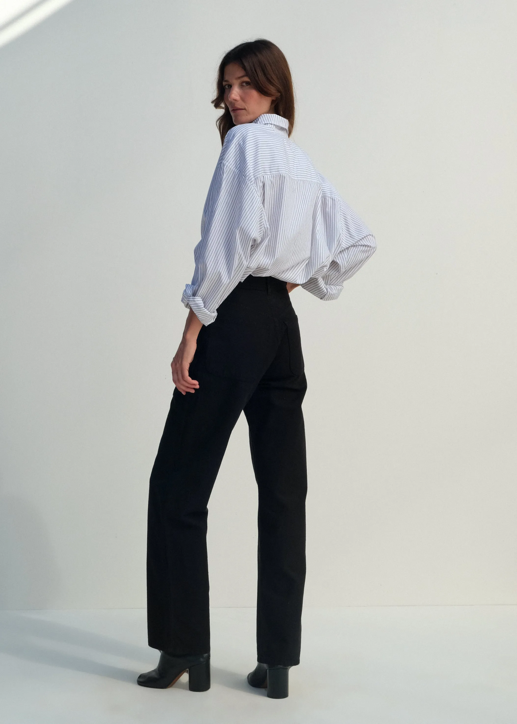 Alberta Shirt - White w/ Black Pinstripe sold by Jesse Kamm product image thumbnail 4