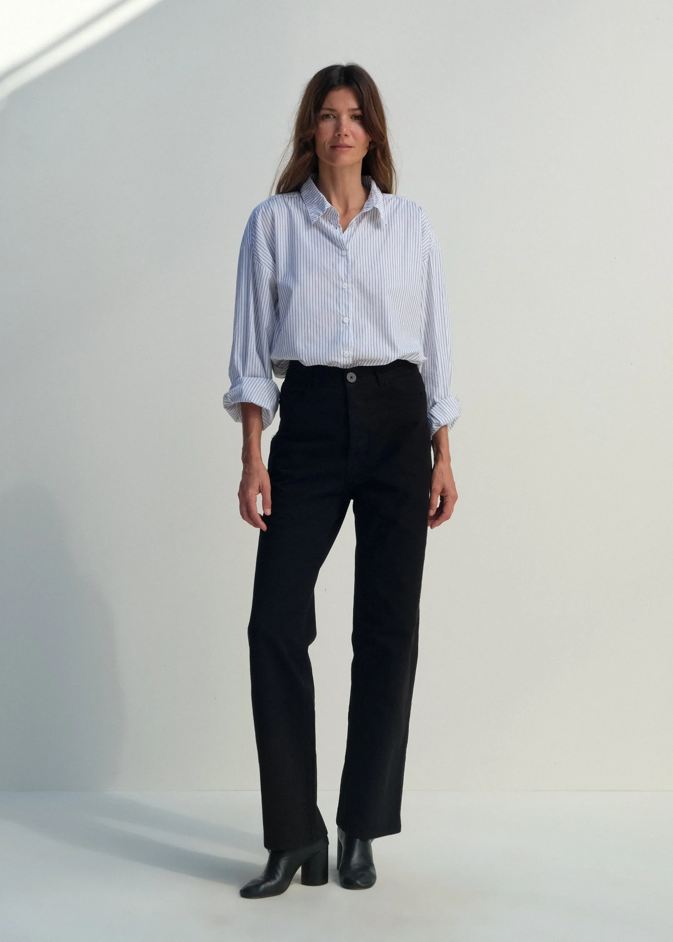 Alberta Shirt - White w/ Black Pinstripe sold by Jesse Kamm product image thumbnail 3