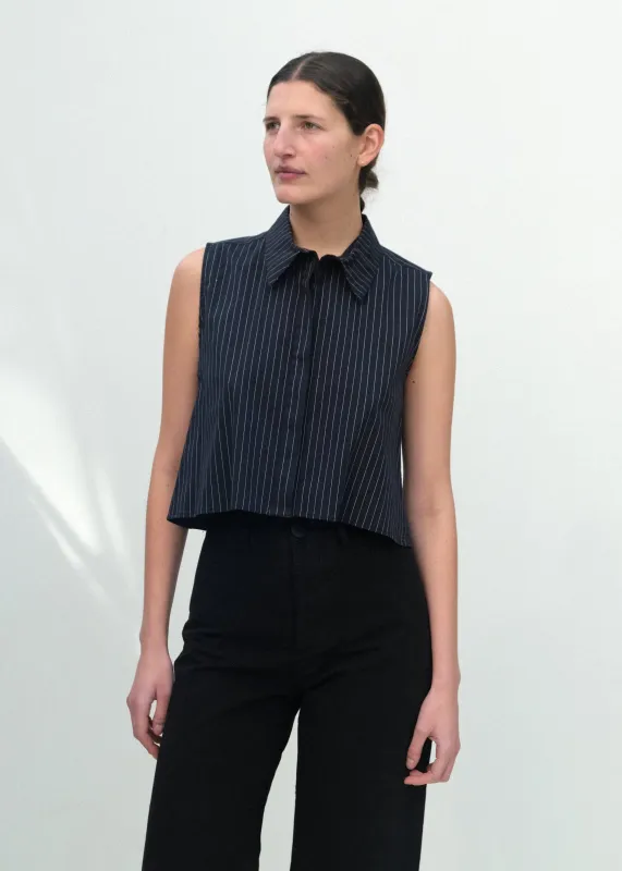 Ellis Top - Black Fine Stripe made by Jesse Kamm
