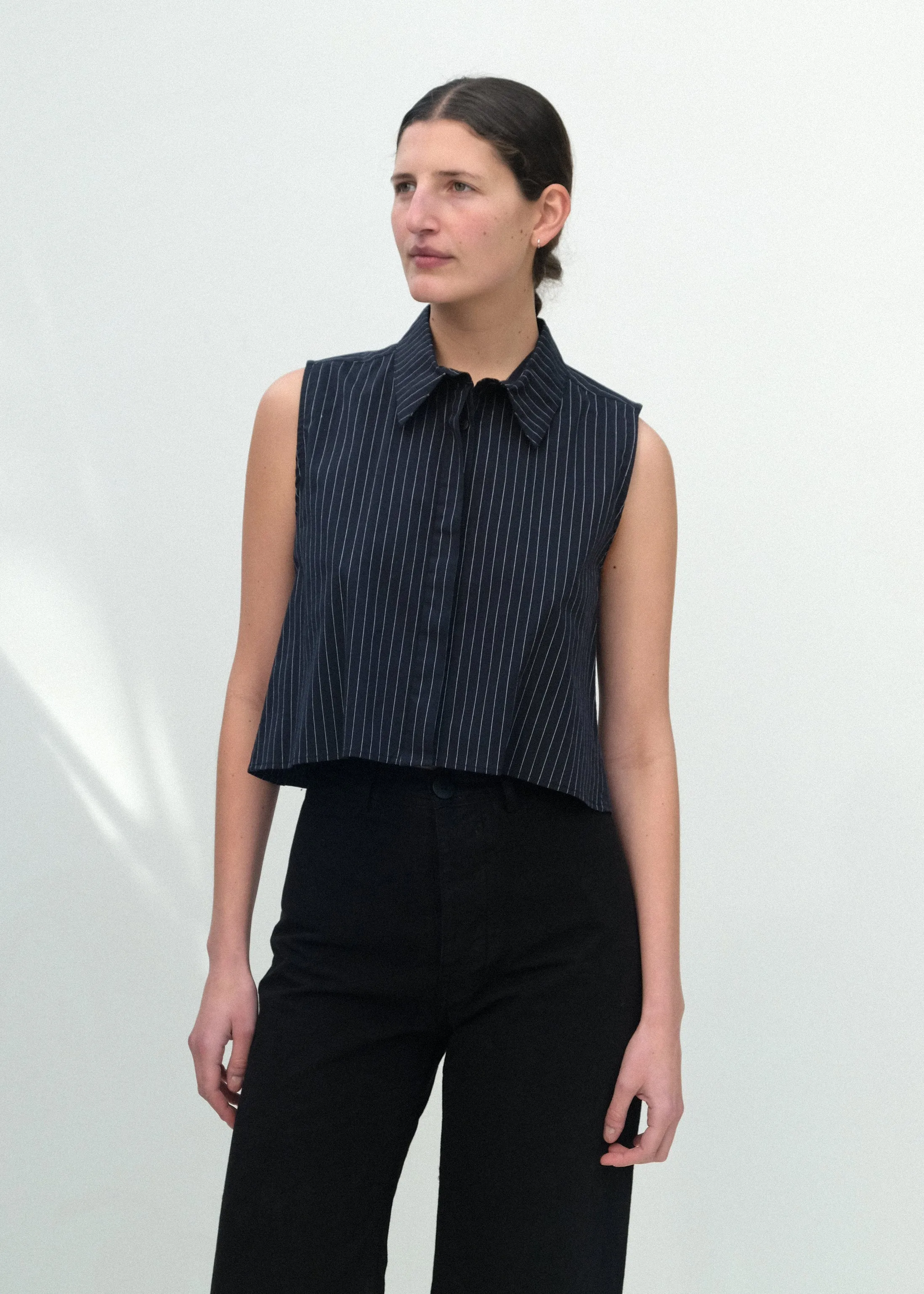 Ellis Top - Black Fine Stripe sold by Jesse Kamm