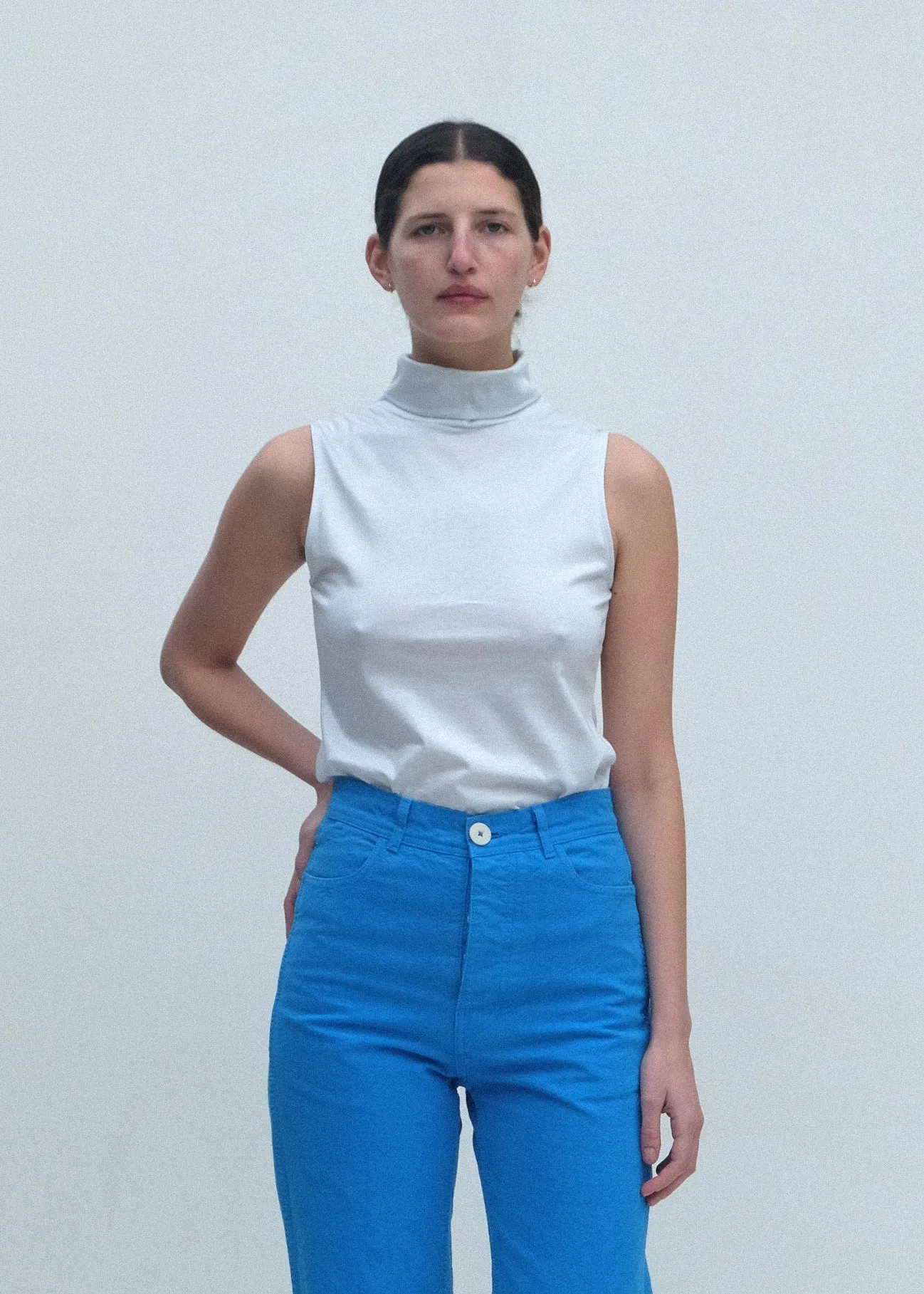 Sleeveless Turtleneck - Mist sold by Jesse Kamm