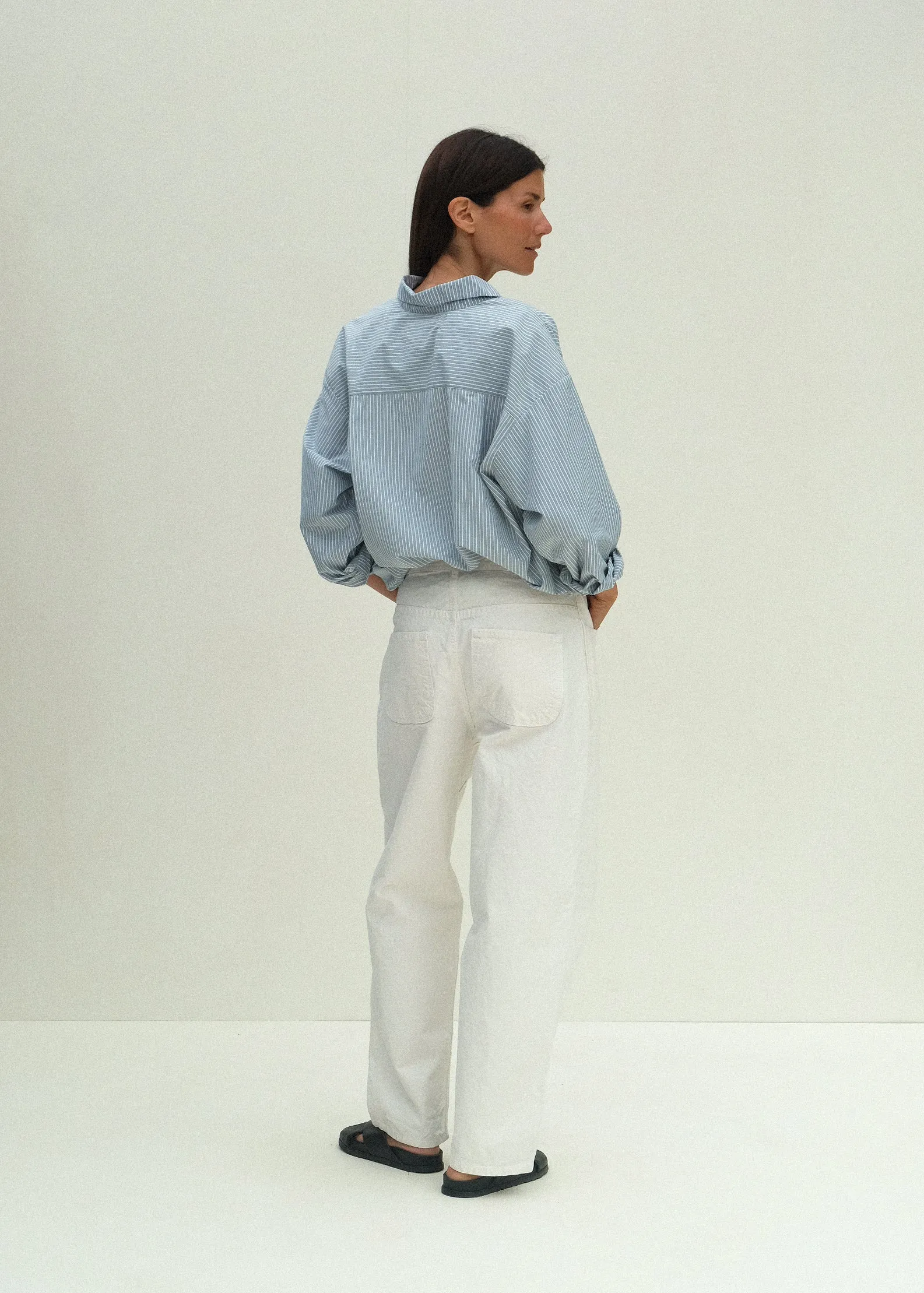 Alberta Shirt - Fog Stripe sold by Jesse Kamm product image thumbnail 4