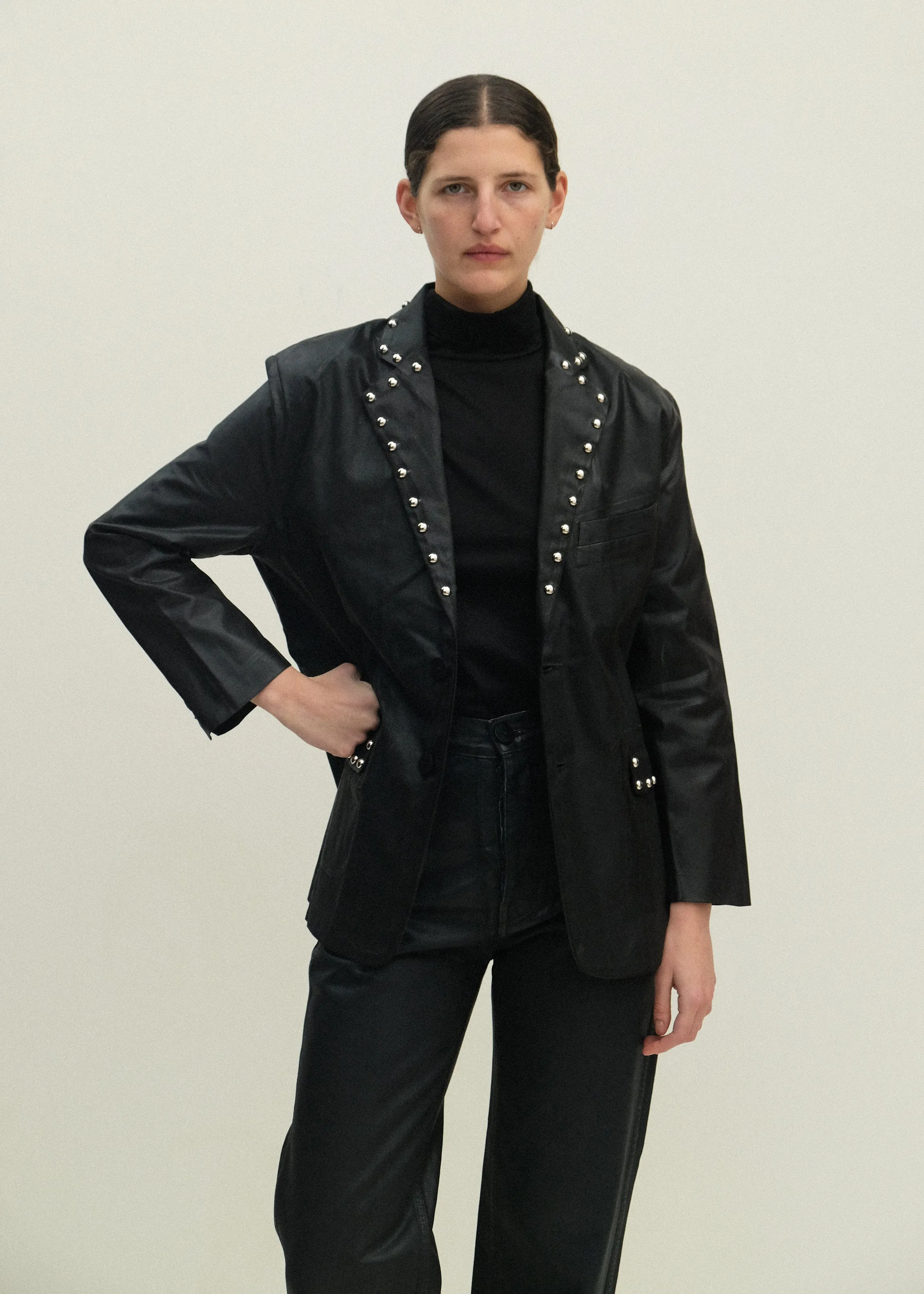 Fianna Blazer - Studded Black Lacquer sold by Jesse Kamm product image thumbnail 2