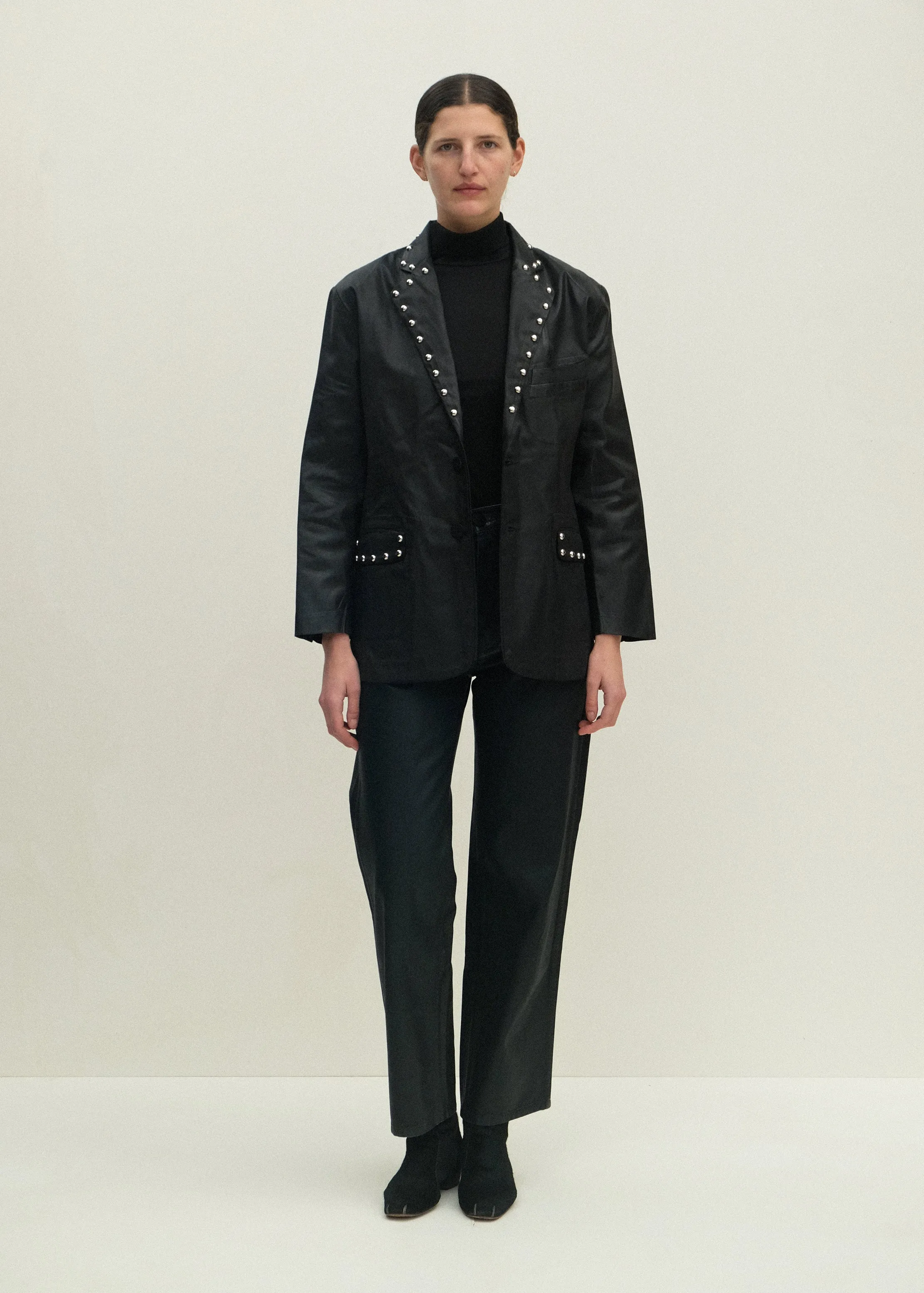 Fianna Blazer - Studded Black Lacquer sold by Jesse Kamm