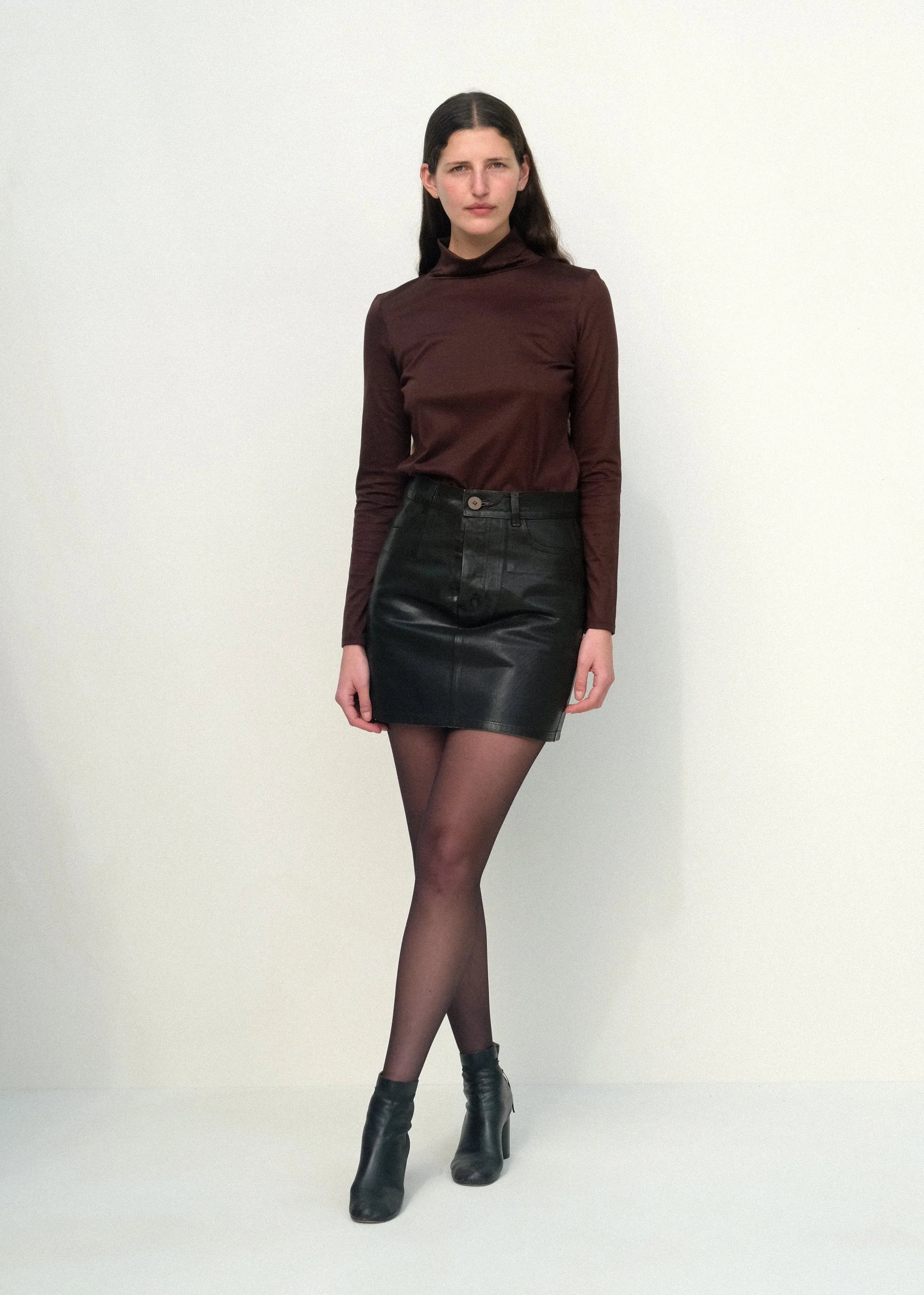 The Mini Skirt - Brown Lacquer sold by Jesse Kamm
