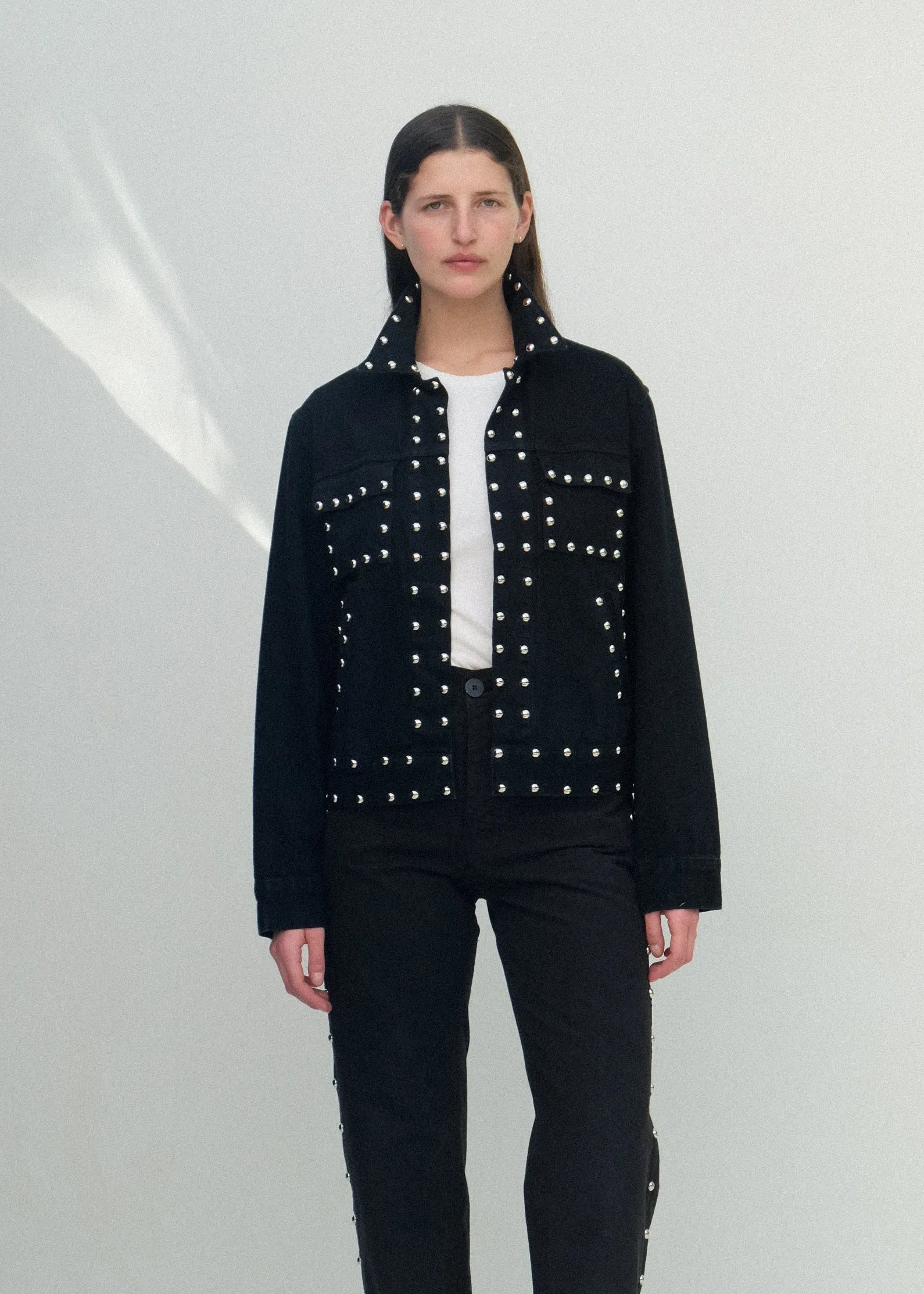 The Studded Ranch Jacket - Black Studded Denim sold by Jesse Kamm