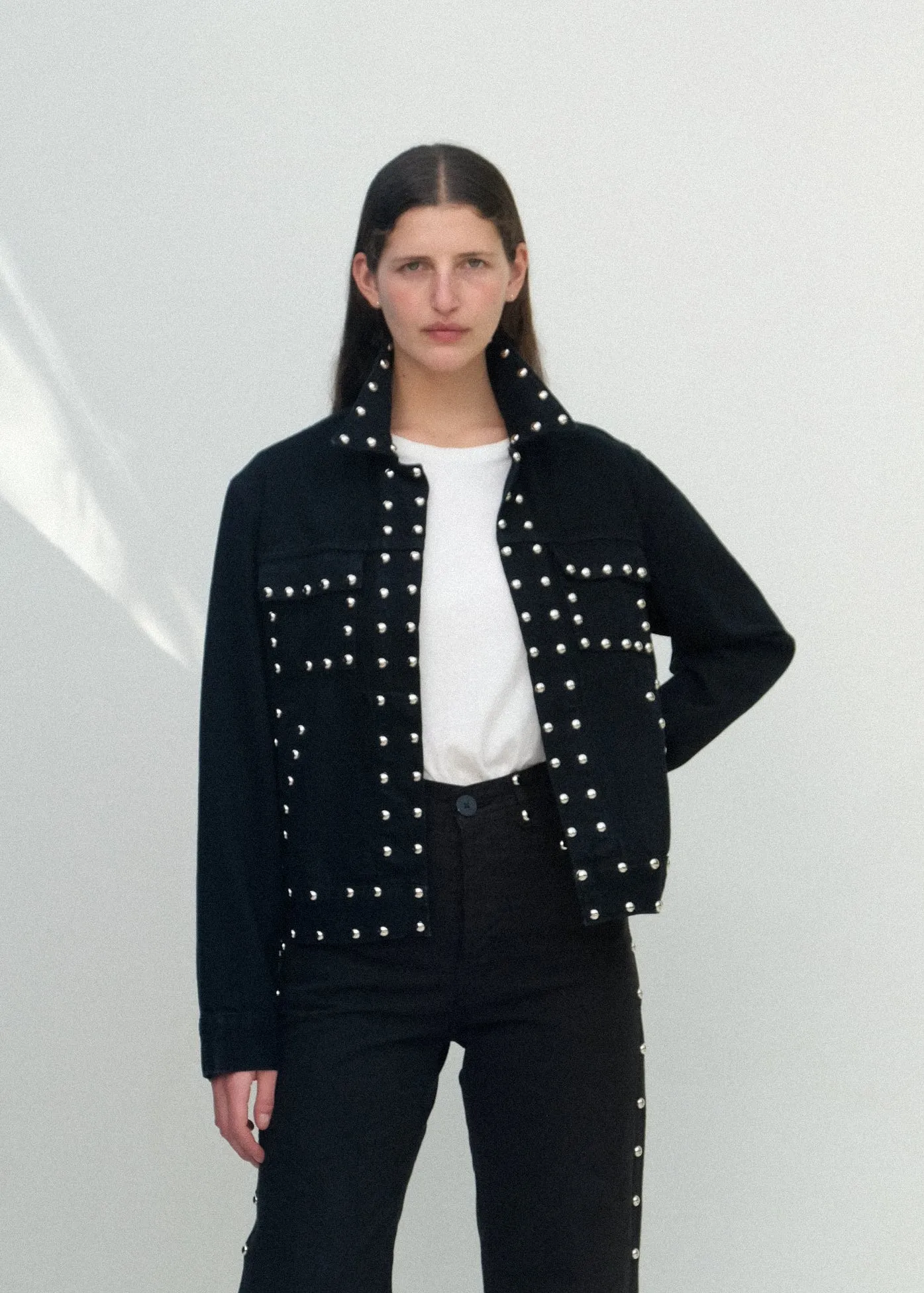 The Studded Ranch Jacket - Black Studded Denim sold by Jesse Kamm product image thumbnail 3