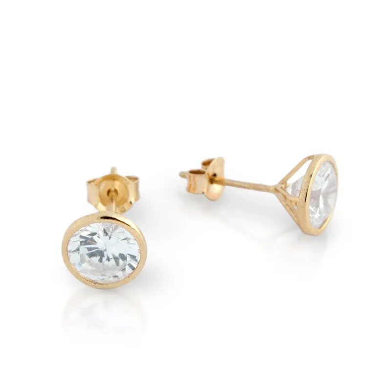 Vermeil "Soli" Studs with CZ sold by Jessica Elliot