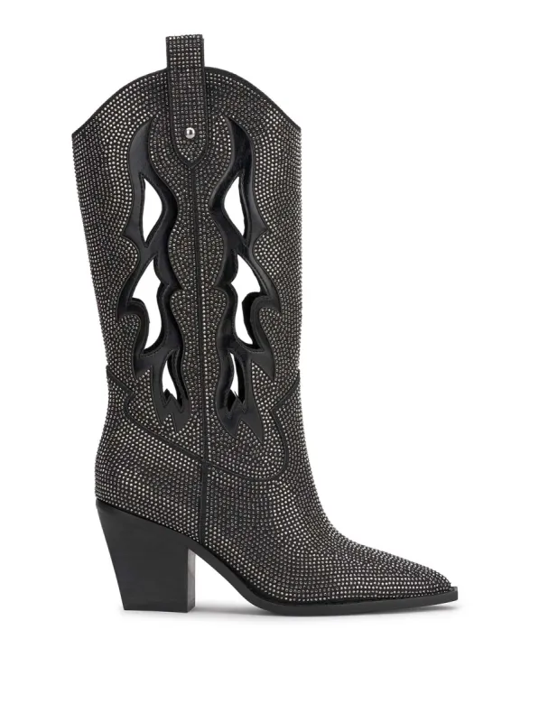 Ginika Western Boot in Black Crystal sold by Jessica Simpson
