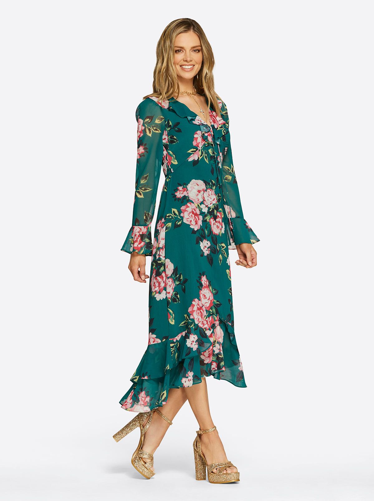 Lucille Dress in Cosmic Rosettes sold by Jessica Simpson product image thumbnail 3
