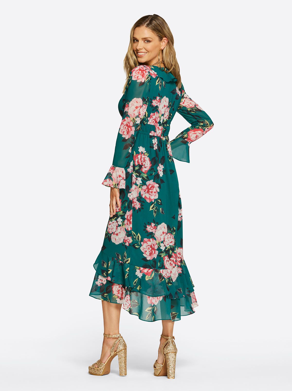 Lucille Dress in Cosmic Rosettes sold by Jessica Simpson product image thumbnail 4