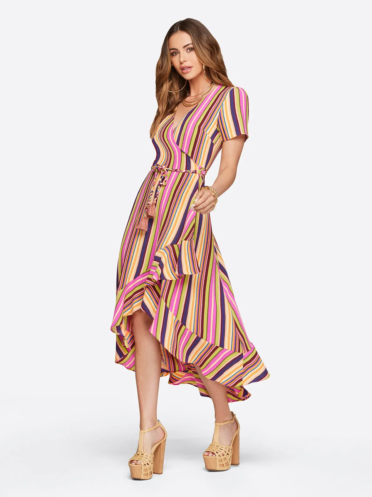 Varsha Wrap Dress in Rose Violet sold by Jessica Simpson product image thumbnail 4