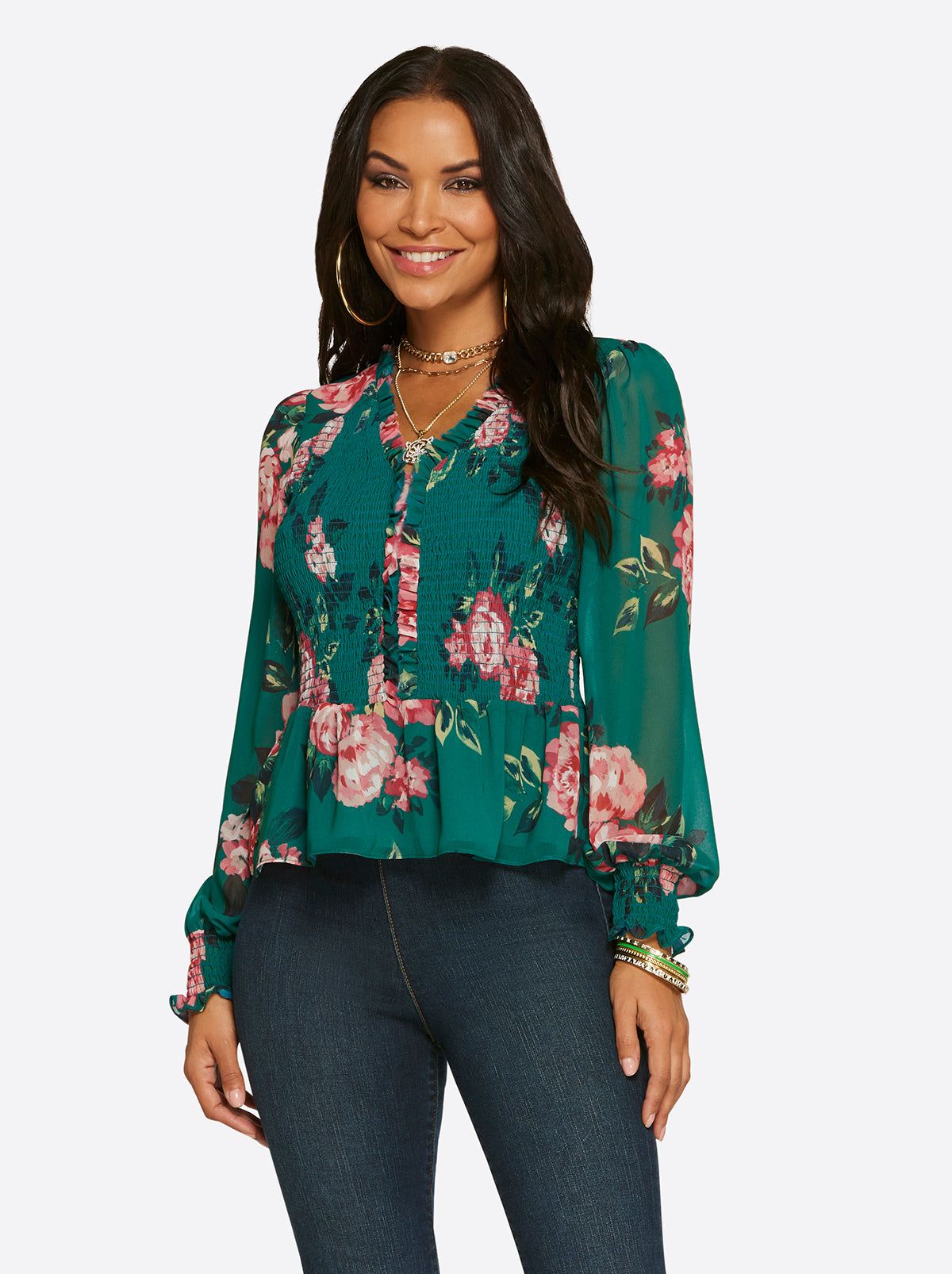 Averie Top in Cosmic Rosettes sold by Jessica Simpson