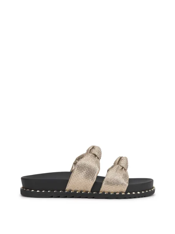 Caralyna Flat Sandal in Champagne sold by Jessica Simpson