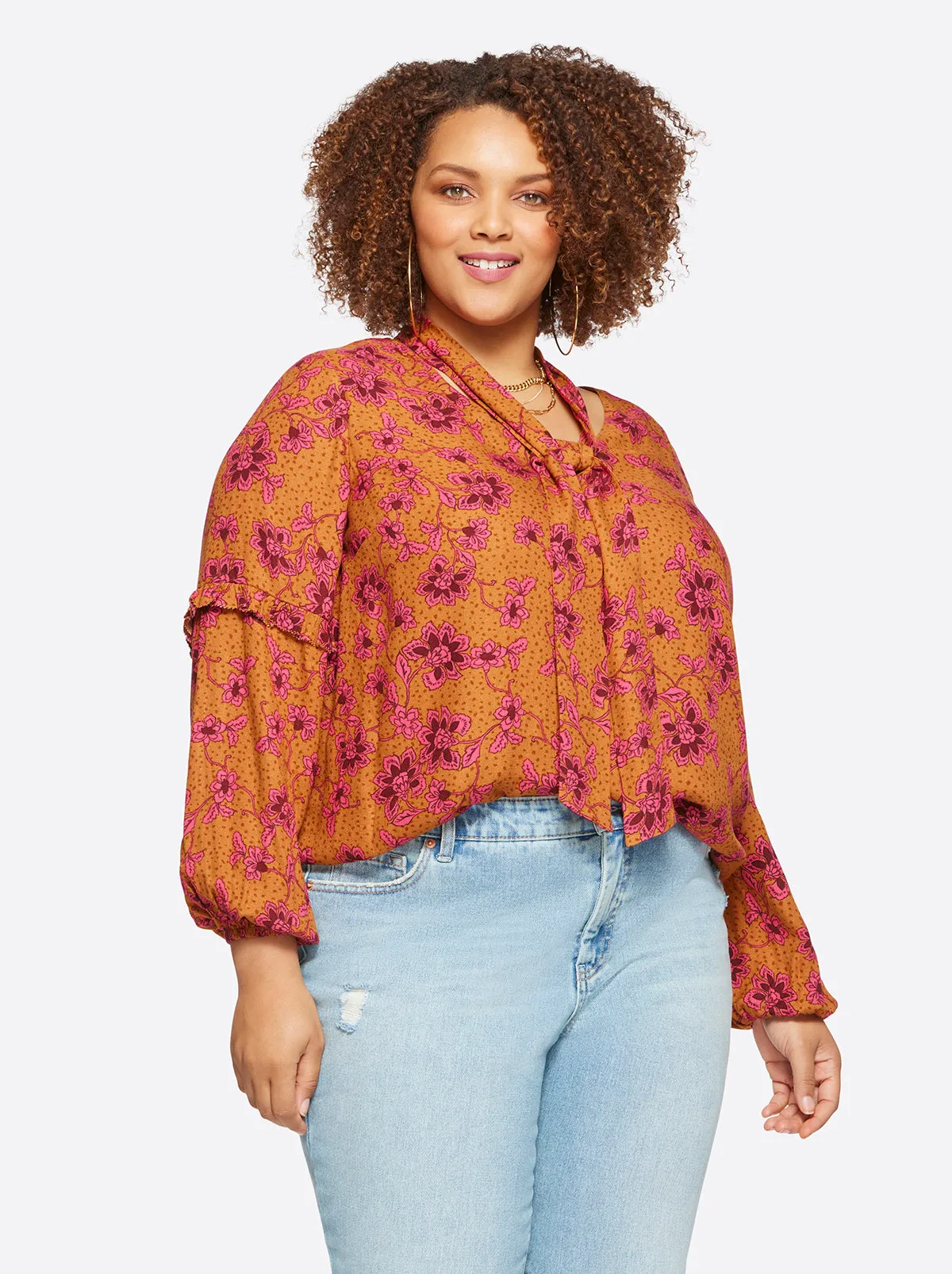 Penelope Top in Botanical Pebbles sold by Jessica Simpson