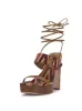 Caelia Ankle Lace Up Platform Sandal in Brown Multi sold by Jessica Simpson