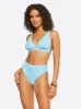 Textured Solids Full Support Triangle Bra in Sky sold by Jessica Simpson