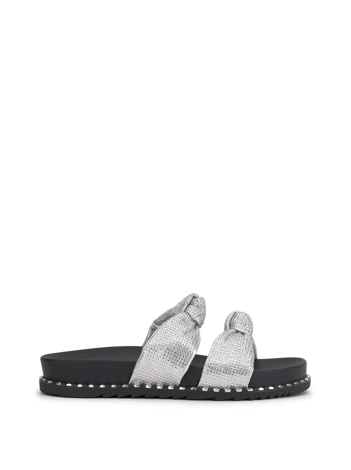 Caralyna Flat Sandal in Silver sold by Jessica Simpson
