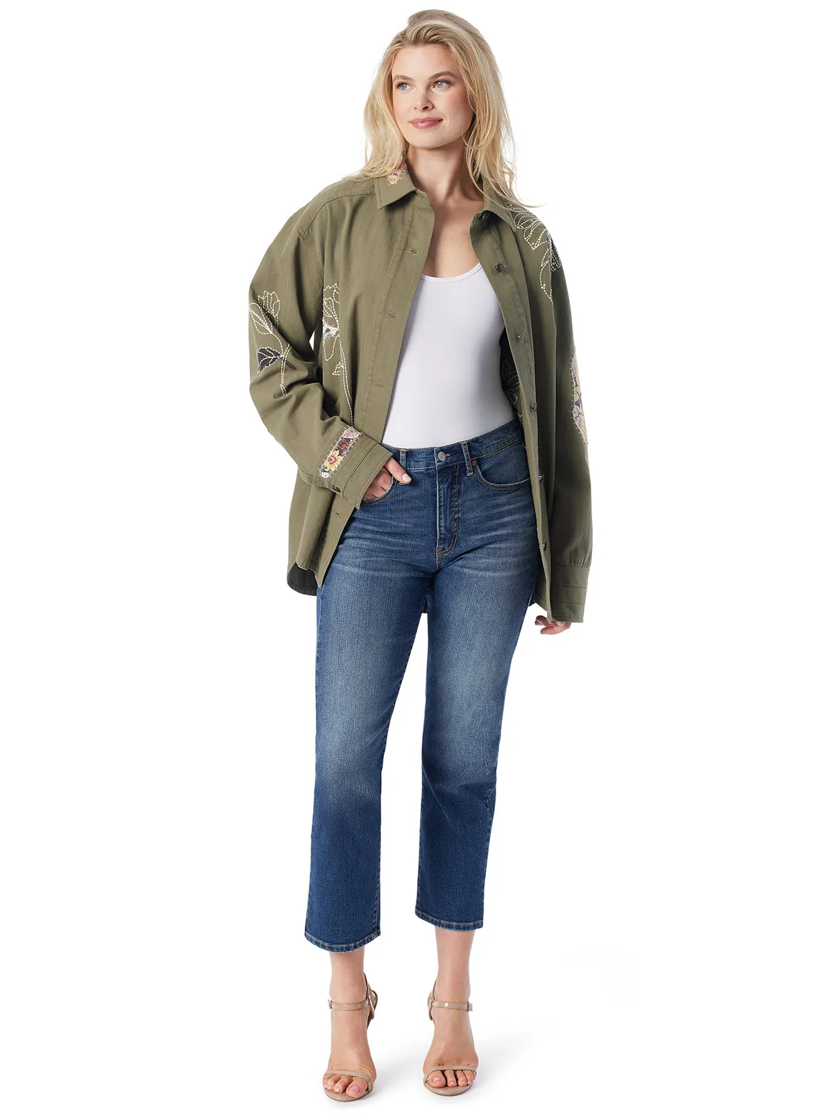 Embellished Shacket in Bronze Green sold by Jessica Simpson product image thumbnail 3