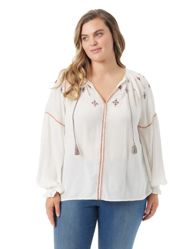 Lissy Embellished Top in Gardenia sold by Jessica Simpson