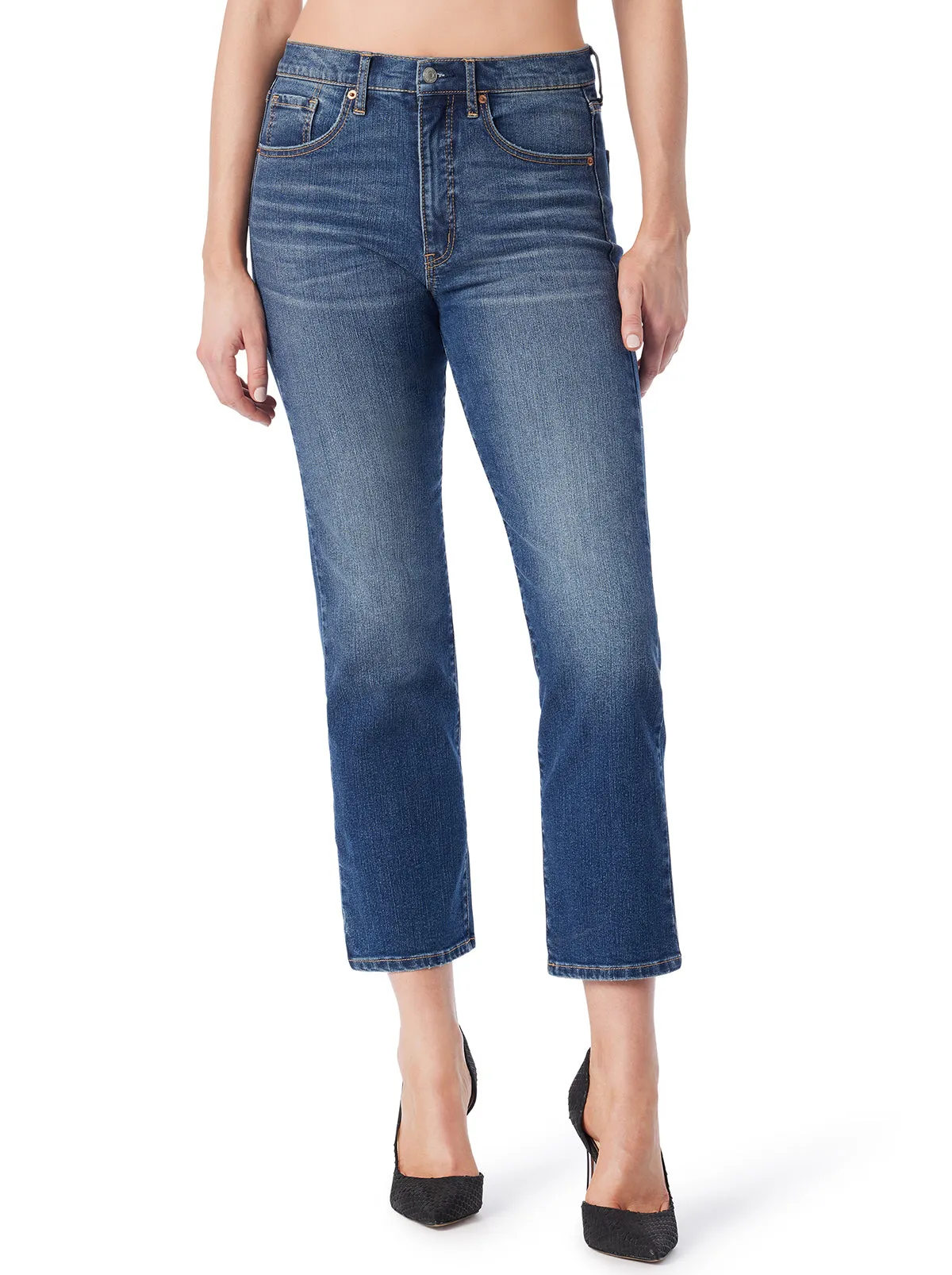 Harmony Straight High Rise Jean in Particles sold by Jessica Simpson