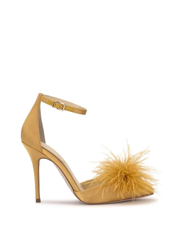 Wolistie High Heel in Satin Brass sold by Jessica Simpson