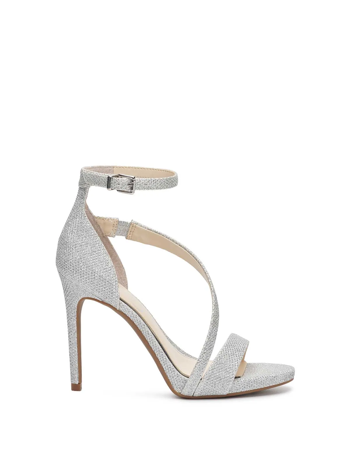 Rayli High Heel Sandal in Silver sold by Jessica Simpson