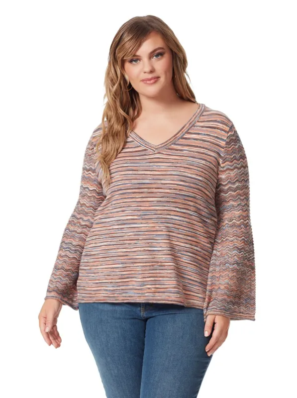 Marietta Top in Mocha Mousse Multi Stripe sold by Jessica Simpson