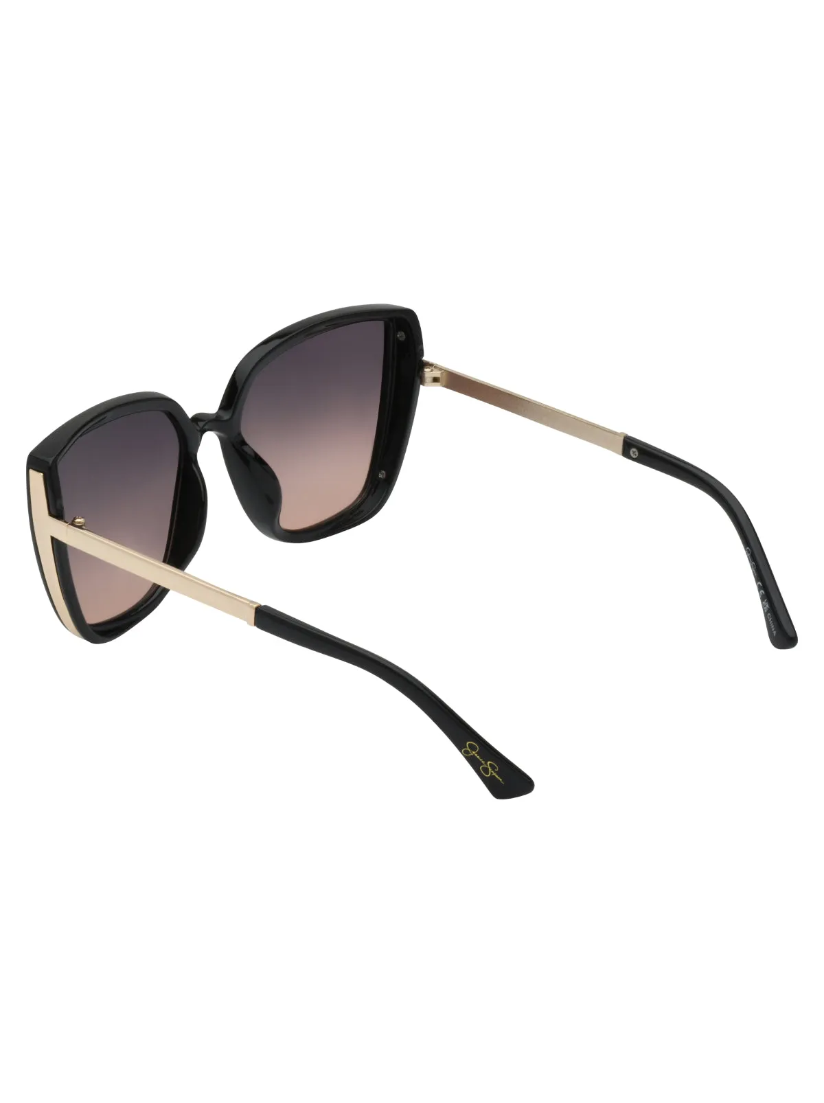 Cat Eye Sunglasses with Metal Temple in Black sold by Jessica Simpson product image thumbnail 3