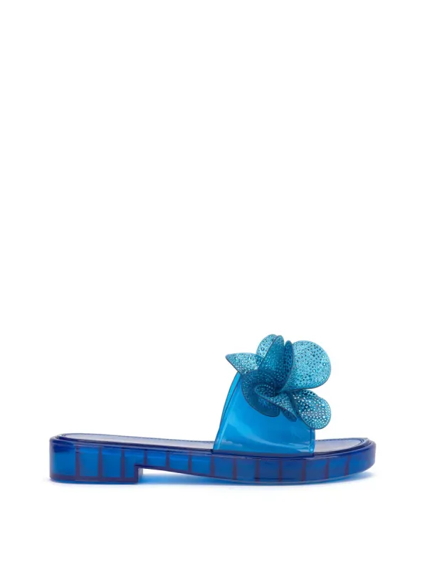 Kerah Lucite Flower Sandal in Blue made by Jessica Simpson