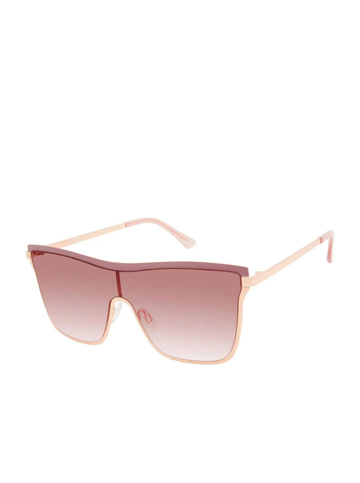Chic Metal Square Shield Sunglasses in Rose Gold & Rose sold by Jessica Simpson