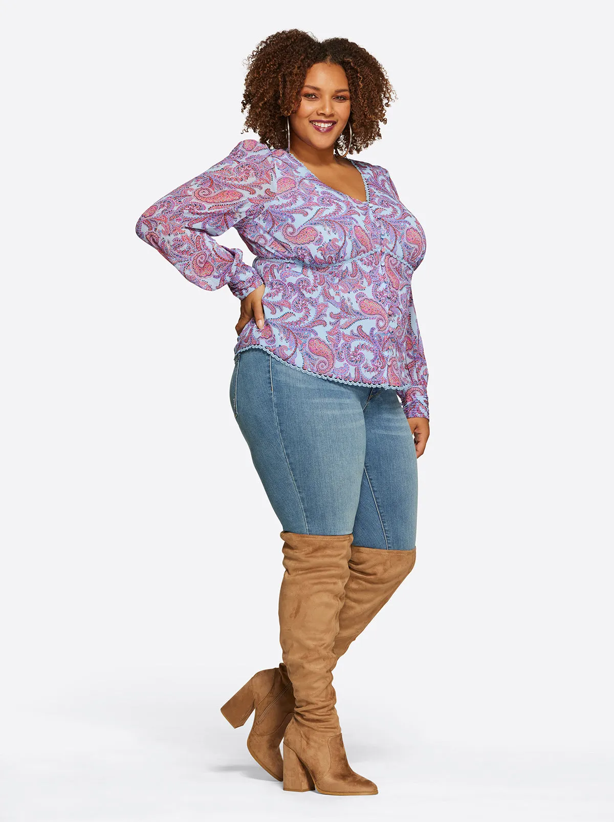 Elia Top in Solitary Paisley sold by Jessica Simpson product image thumbnail 4