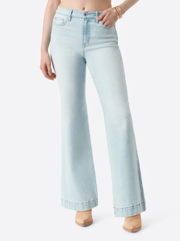 True Love Wide Leg Trouser Jeans in Buttercup sold by Jessica Simpson