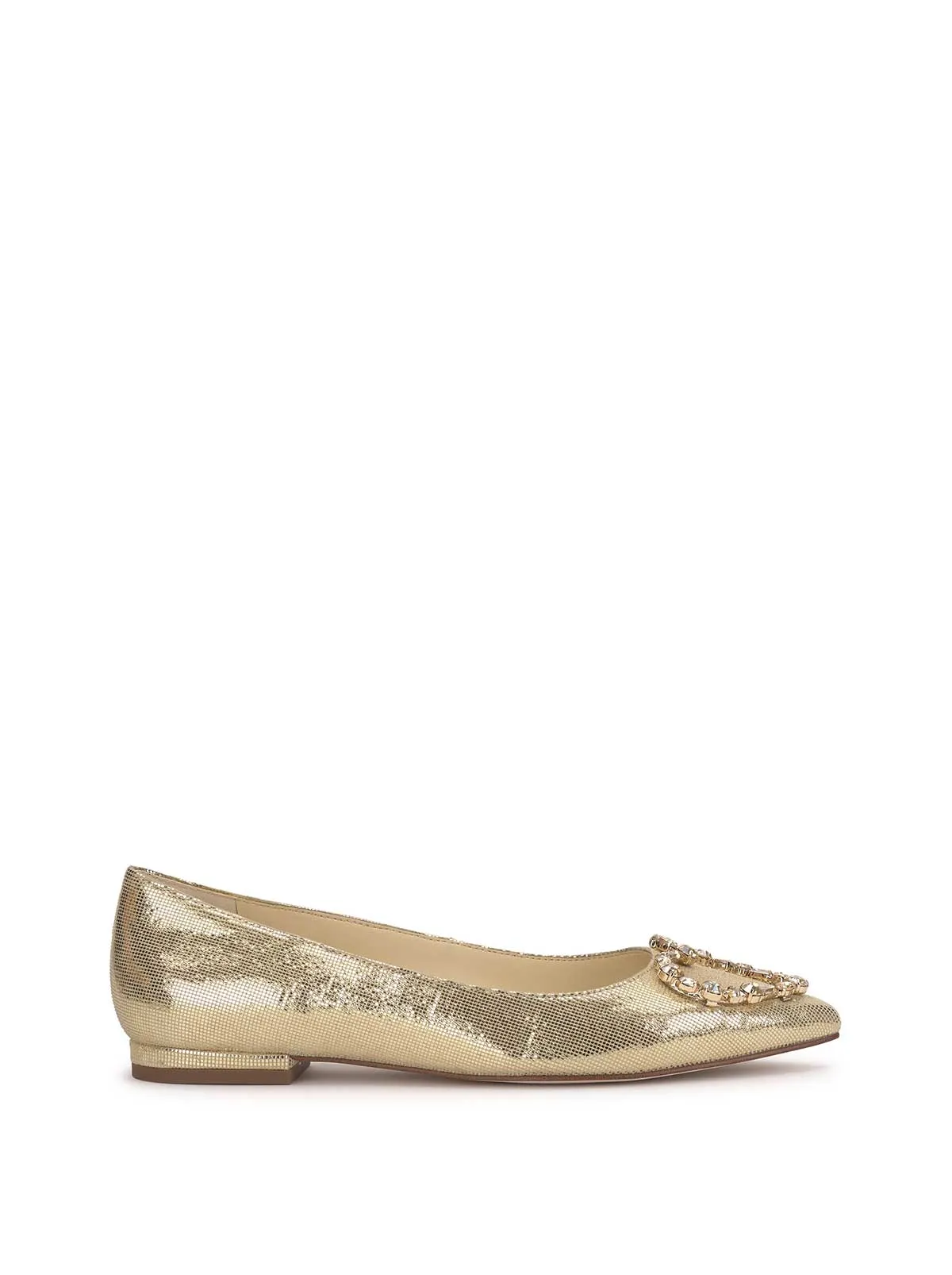 Elika Ballet Flat in Gold sold by Jessica Simpson